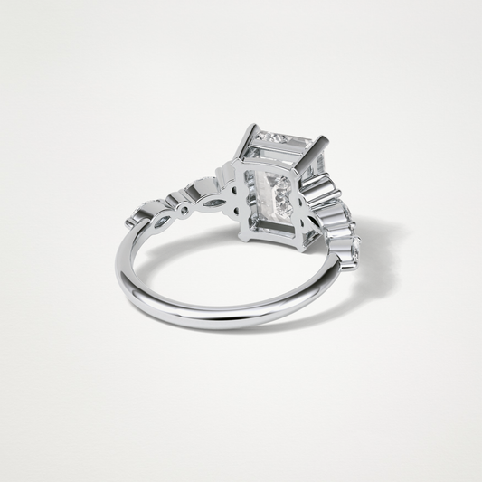 Emerald Cluster & Pave Moissanite Engagement Ring – 2.3 CT Lab-Created Brilliance in 10K/14K/18K Gold