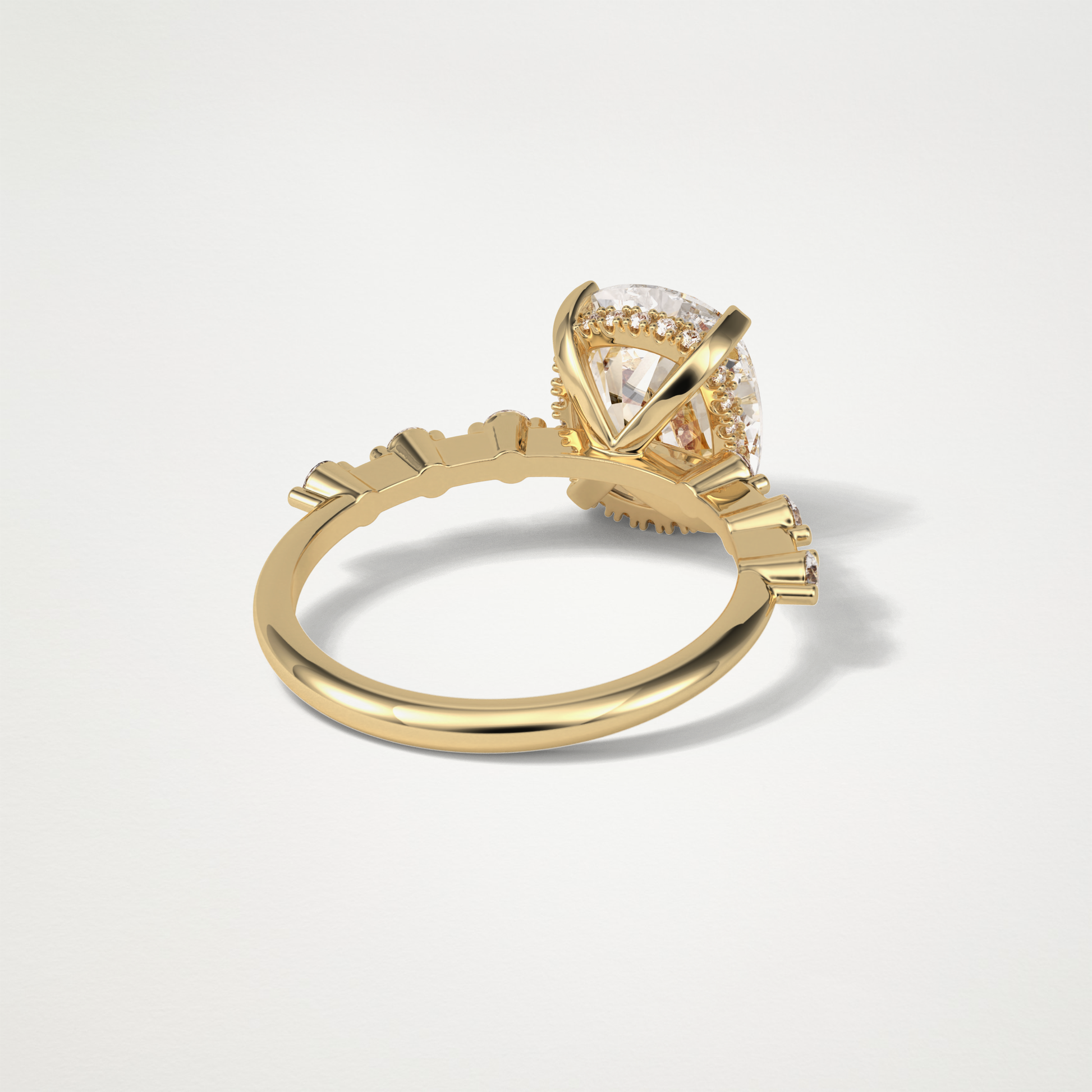 Cushion Dainty & Hidden Halo Moissanite Engagement Ring – 4 CT Lab-Created Brilliance in 10K/14K/18K Gold