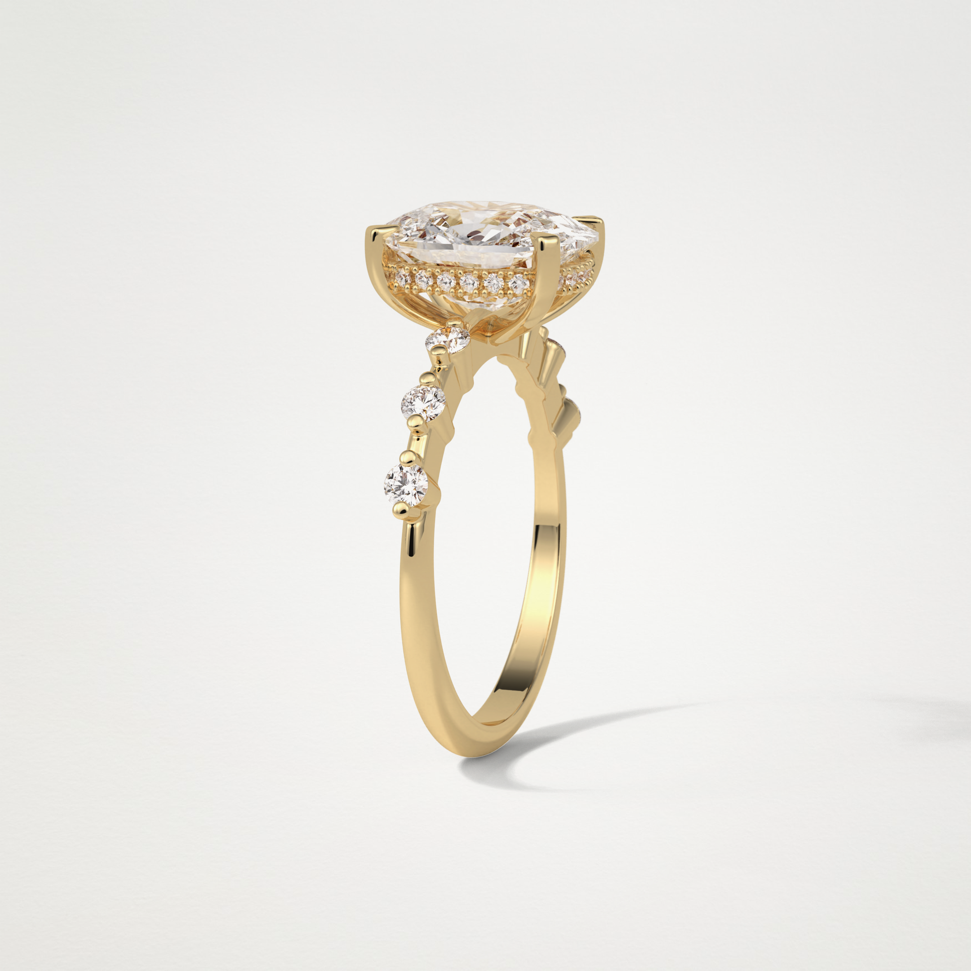Cushion Dainty & Hidden Halo Moissanite Engagement Ring – 4 CT Lab-Created Brilliance in 10K/14K/18K Gold