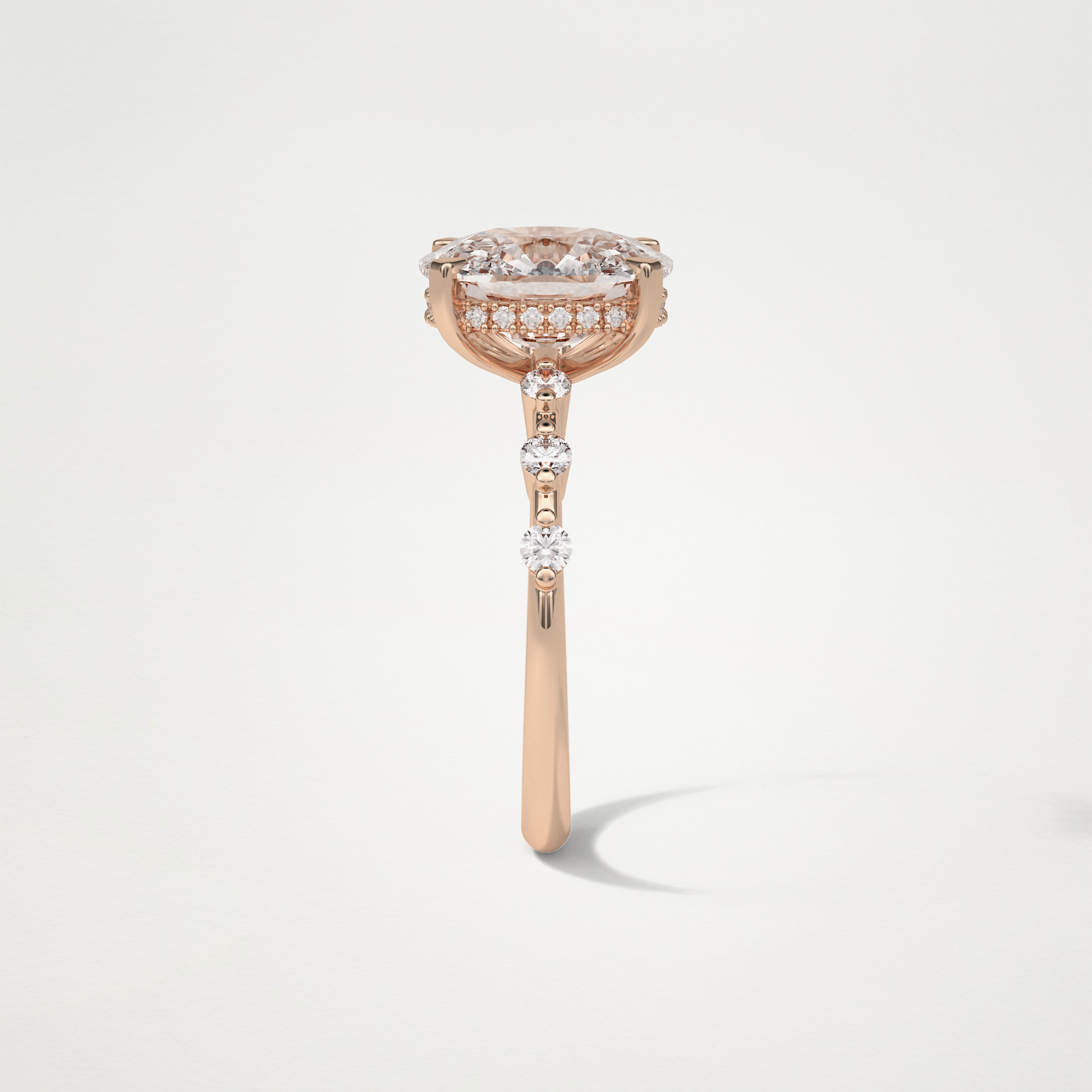 Cushion Dainty & Hidden Halo Moissanite Engagement Ring – 4 CT Lab-Created Brilliance in 10K/14K/18K Gold