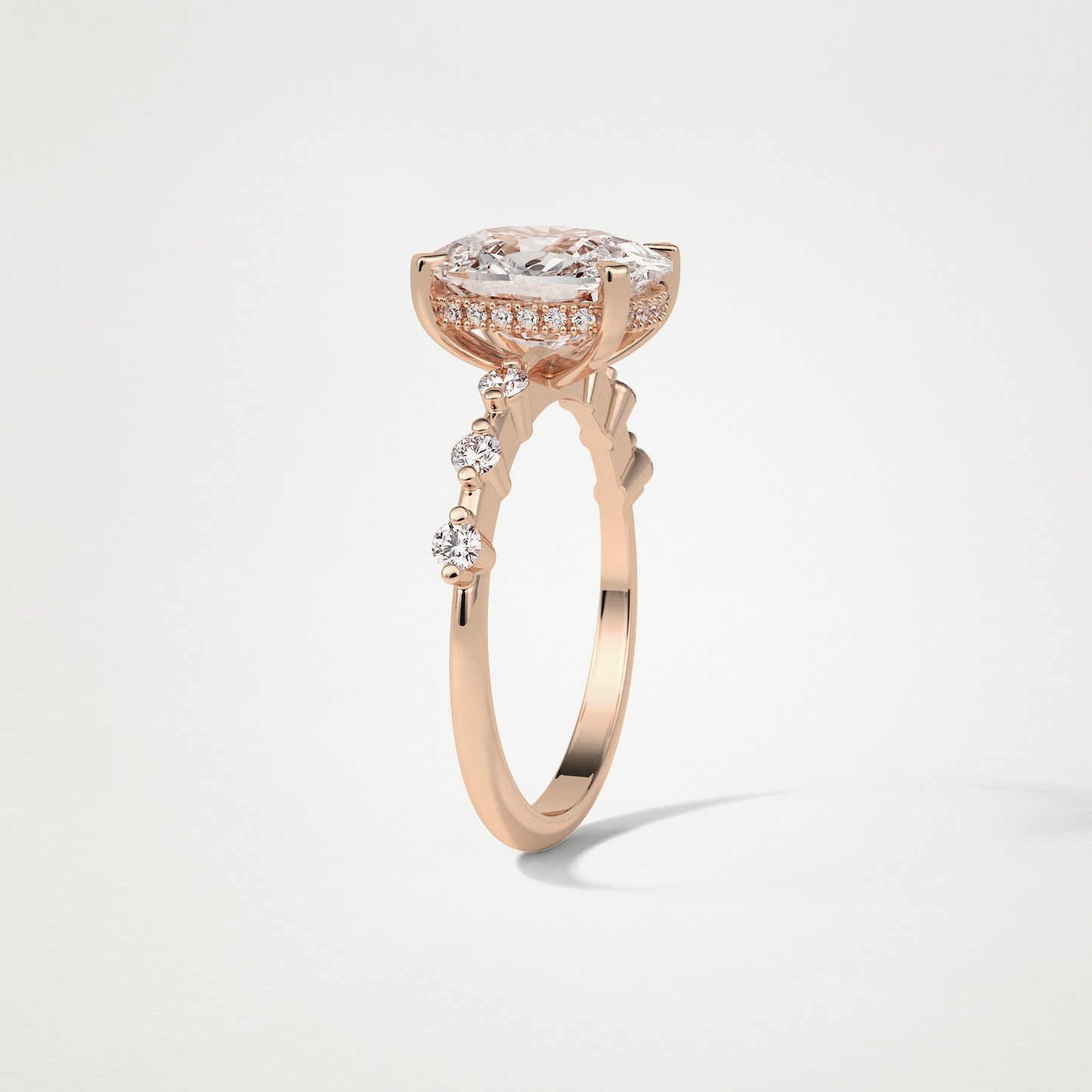 Cushion Dainty & Hidden Halo Moissanite Engagement Ring – 4 CT Lab-Created Brilliance in 10K/14K/18K Gold