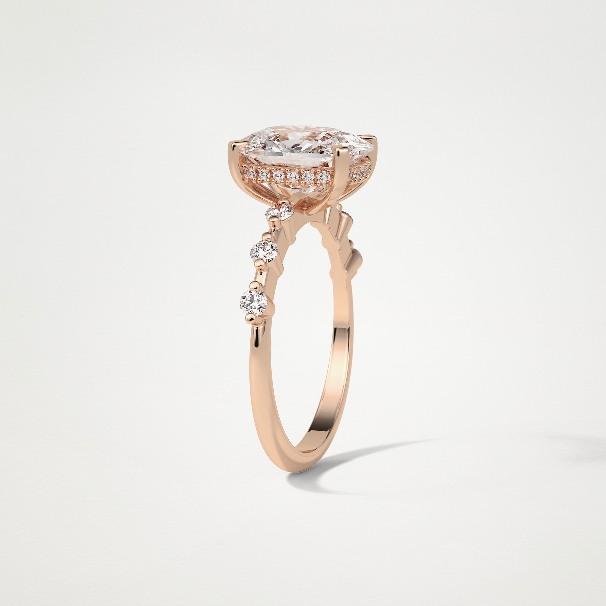 Cushion Dainty & Hidden Halo Moissanite Engagement Ring – 4 CT Lab-Created Brilliance in 10K/14K/18K Gold