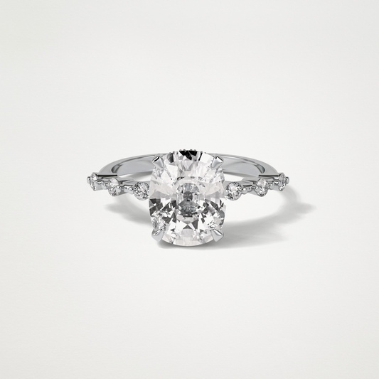 Cushion Dainty & Hidden Halo Moissanite Engagement Ring – 4 CT Lab-Created Brilliance in 10K/14K/18K Gold