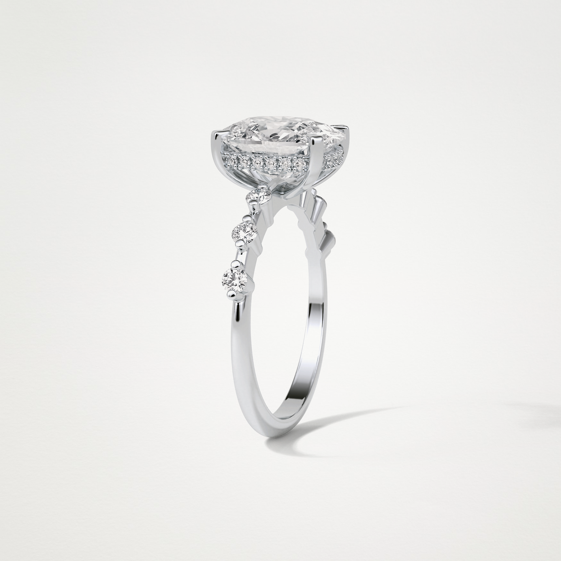 Cushion Dainty & Hidden Halo Moissanite Engagement Ring – 4 CT Lab-Created Brilliance in 10K/14K/18K Gold
