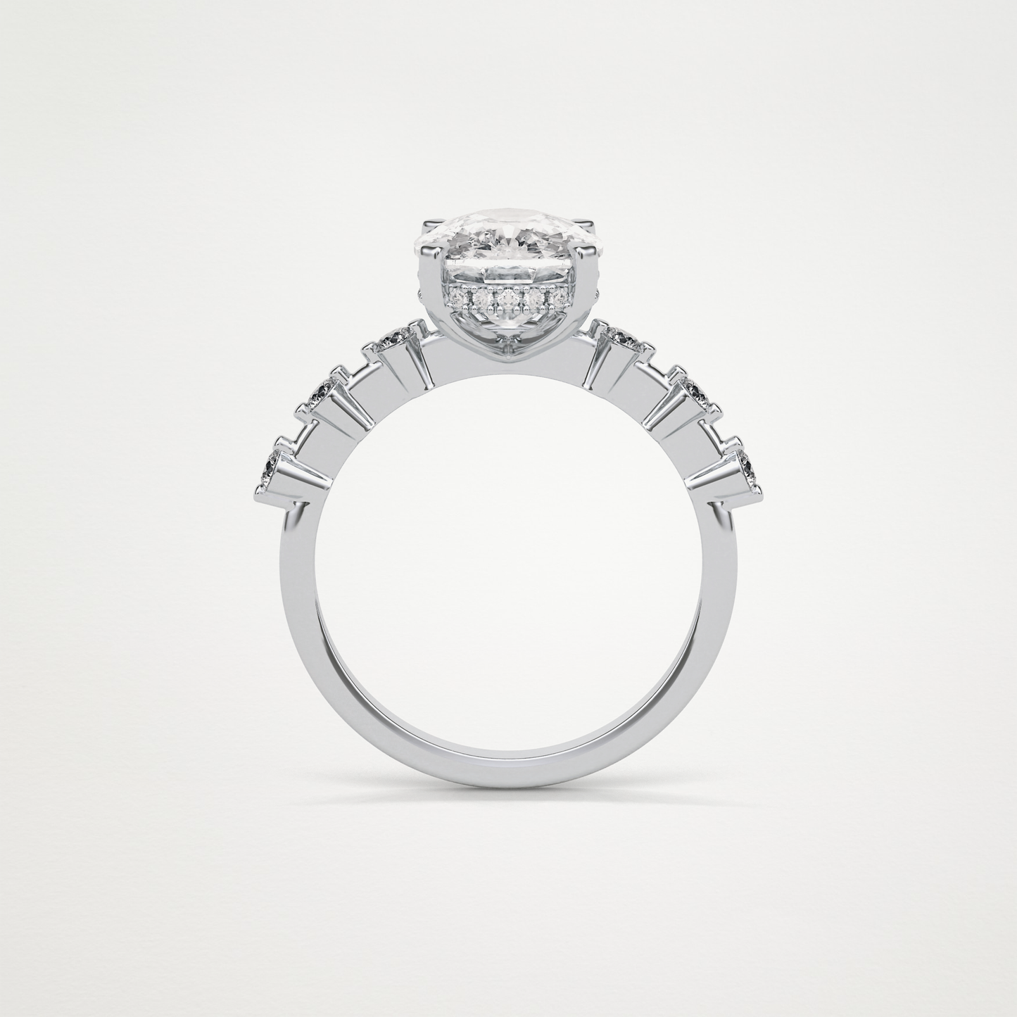 Cushion Dainty & Hidden Halo Moissanite Engagement Ring – 4 CT Lab-Created Brilliance in 10K/14K/18K Gold