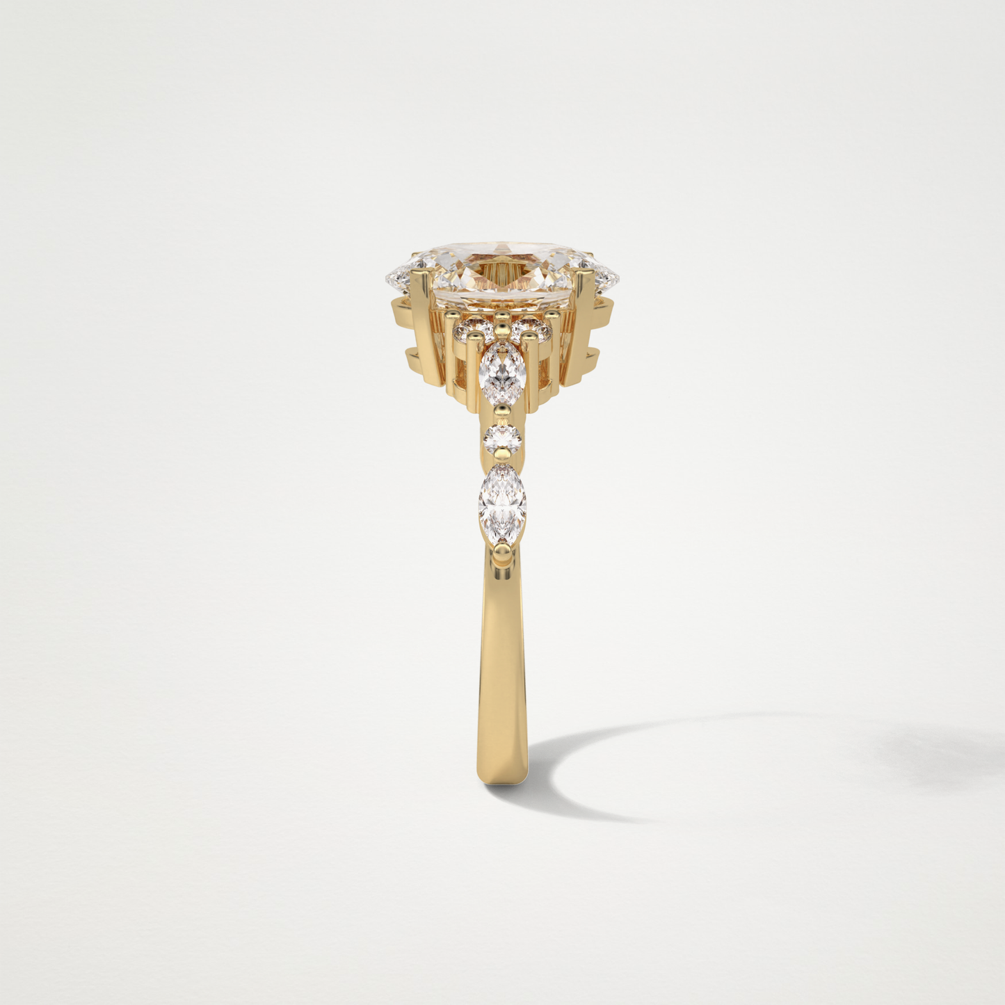 Oval Cluster & Pave Moissanite Engagement Ring – 2.1 CT Lab-Created Brilliance in 10K/14K/18K Gold