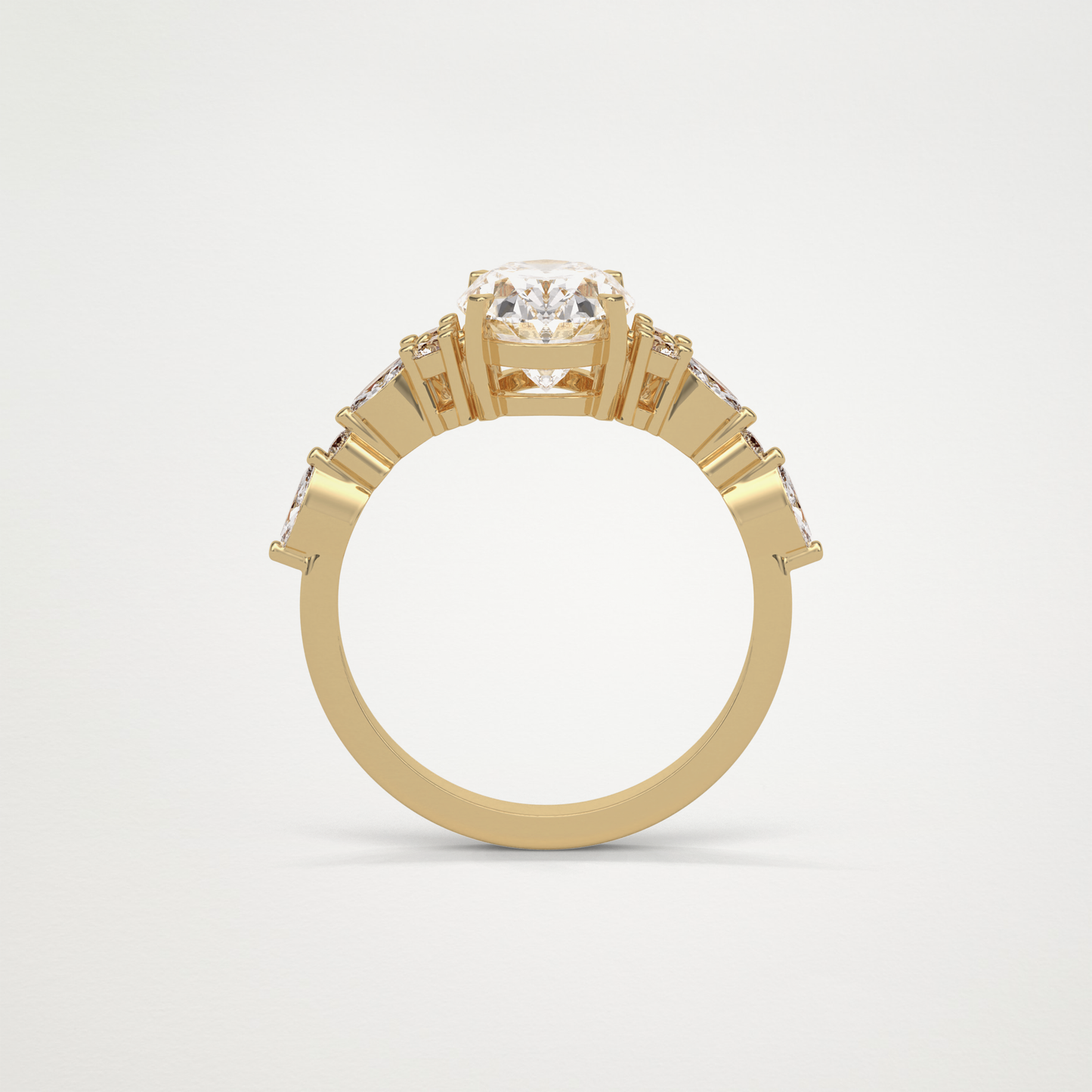 Oval Cluster & Pave Moissanite Engagement Ring – 2.1 CT Lab-Created Brilliance in 10K/14K/18K Gold