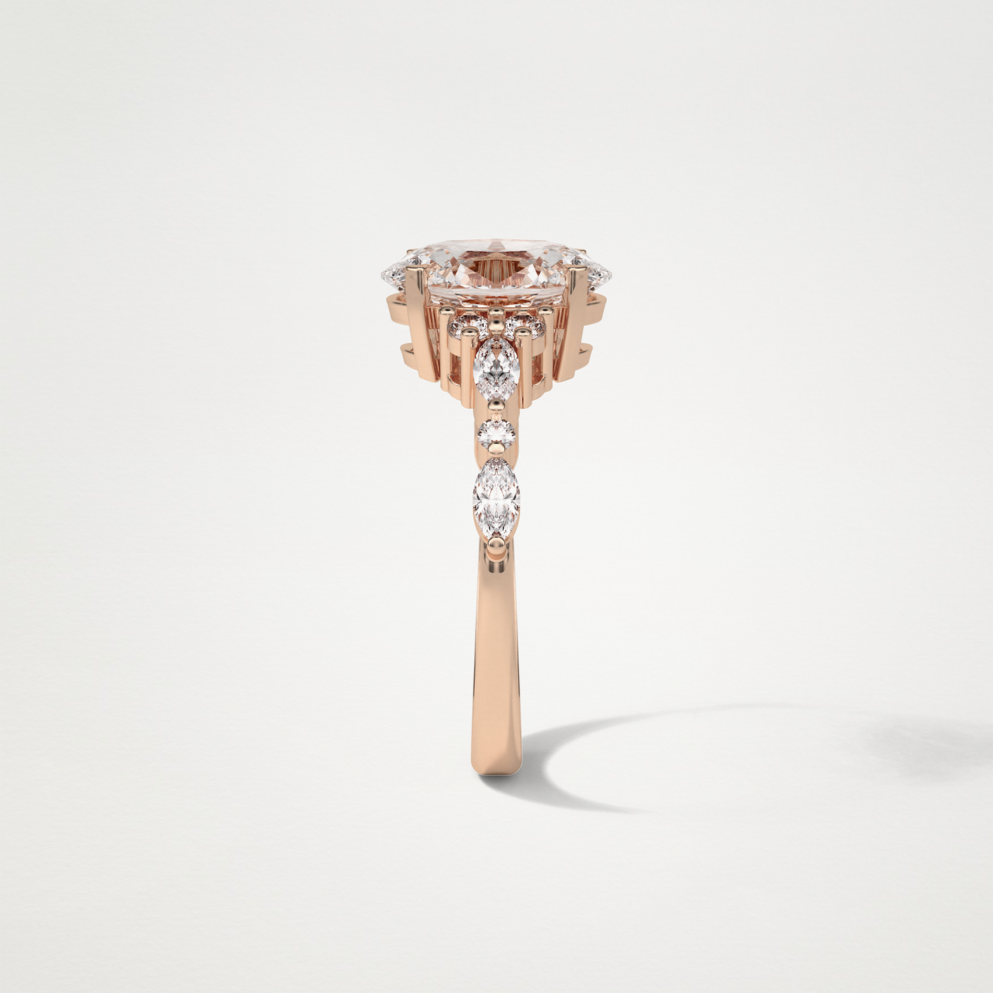 Oval Cluster & Pave Moissanite Engagement Ring – 2.1 CT Lab-Created Brilliance in 10K/14K/18K Gold