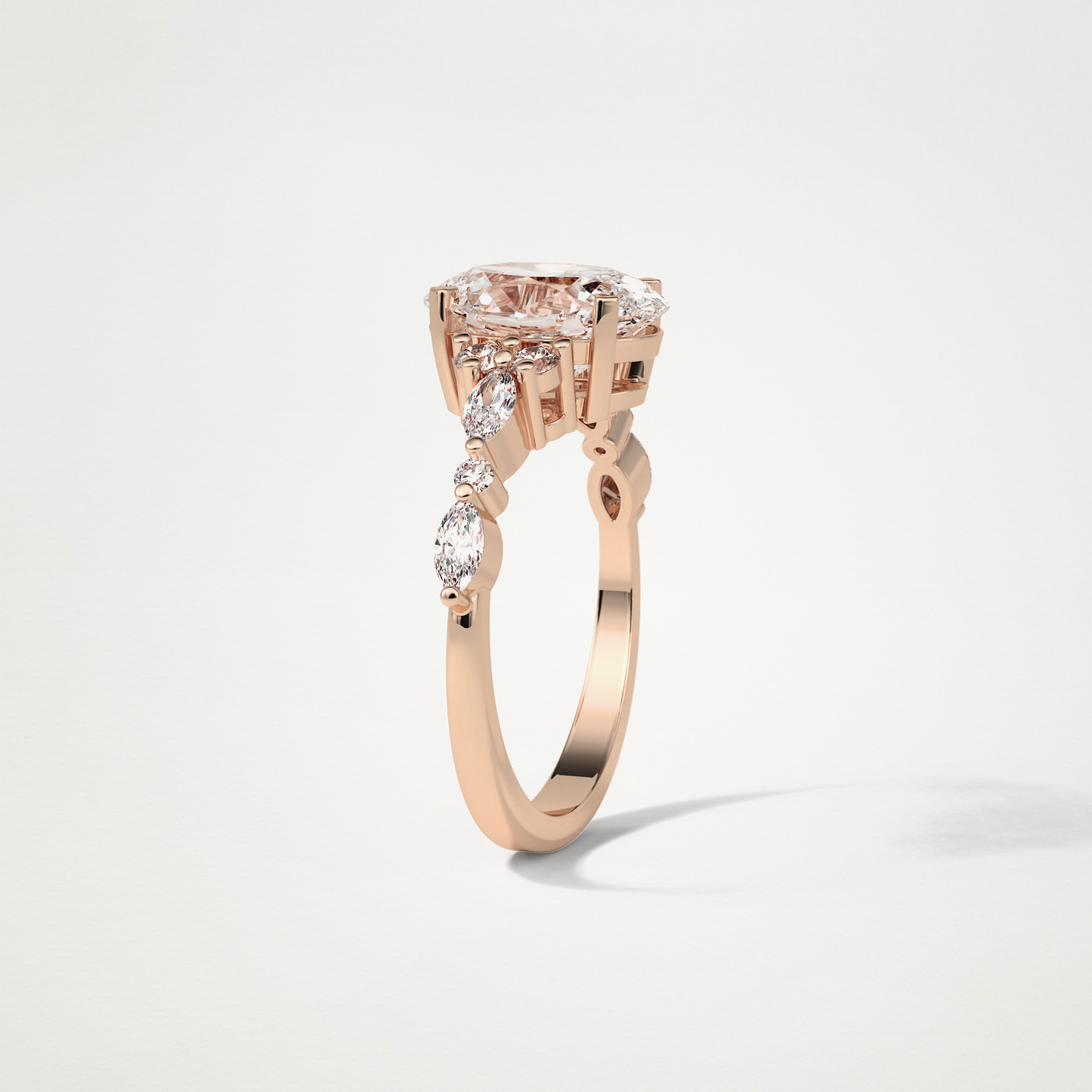 Oval Cluster & Pave Moissanite Engagement Ring – 2.1 CT Lab-Created Brilliance in 10K/14K/18K Gold
