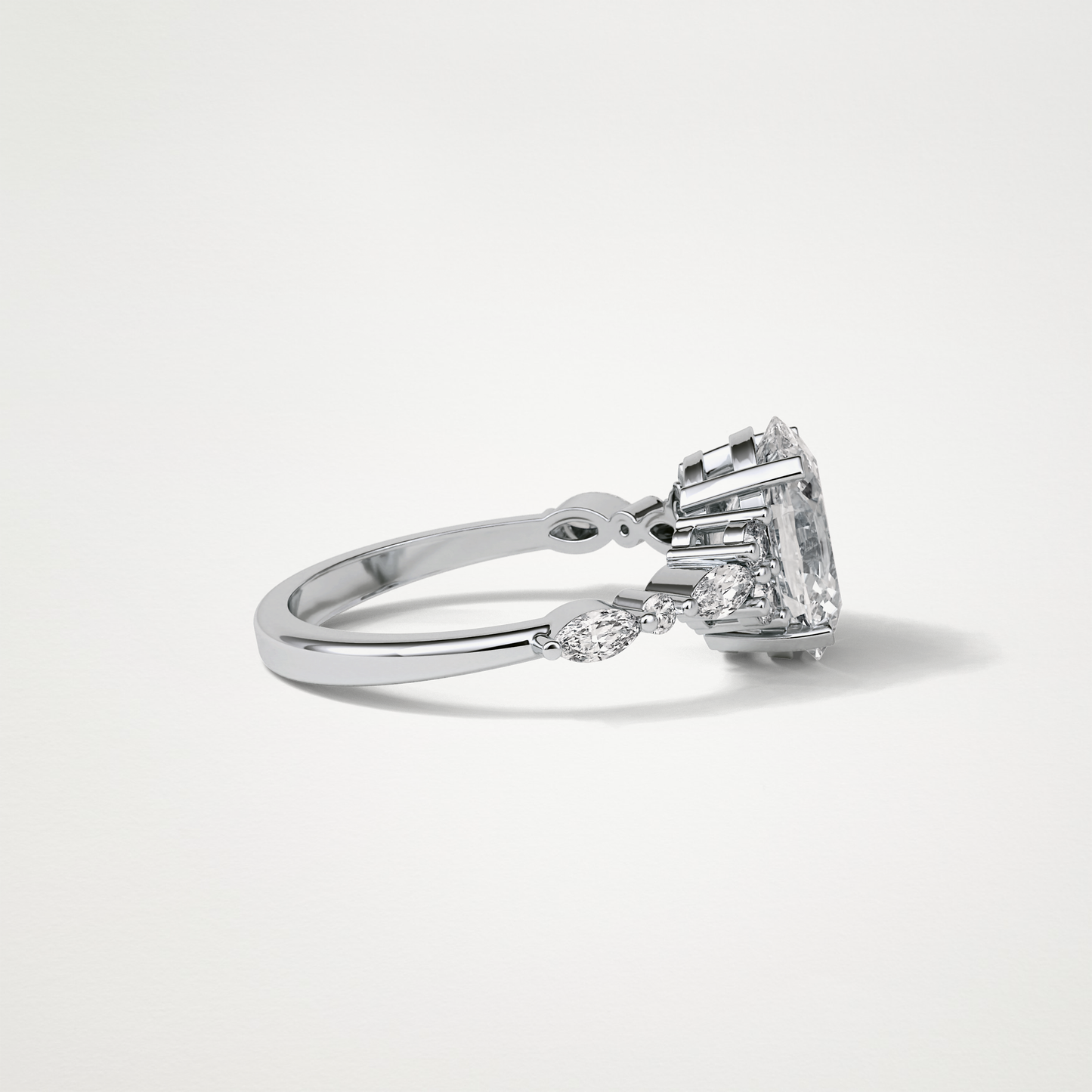 Oval Cluster & Pave Moissanite Engagement Ring – 2.1 CT Lab-Created Brilliance in 10K/14K/18K Gold