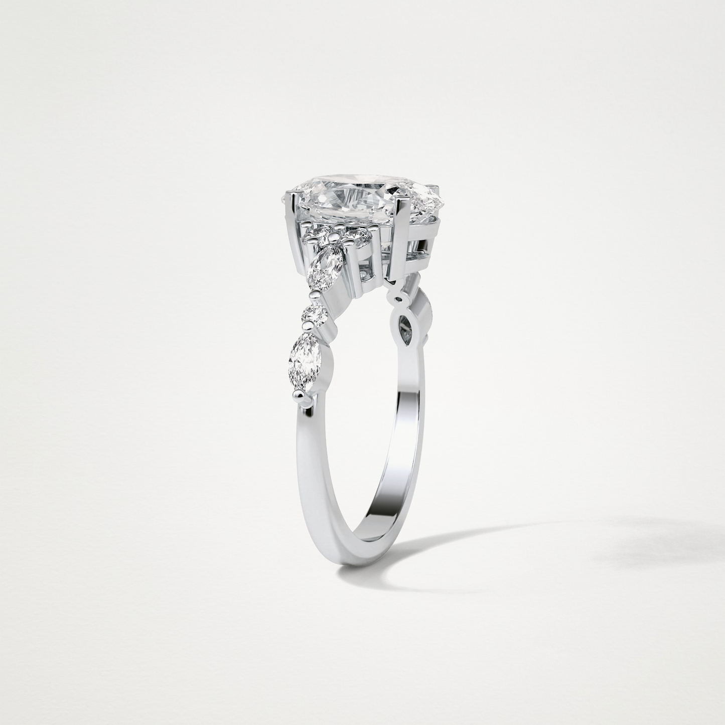 Oval Cluster & Pave Moissanite Engagement Ring – 2.1 CT Lab-Created Brilliance in 10K/14K/18K Gold
