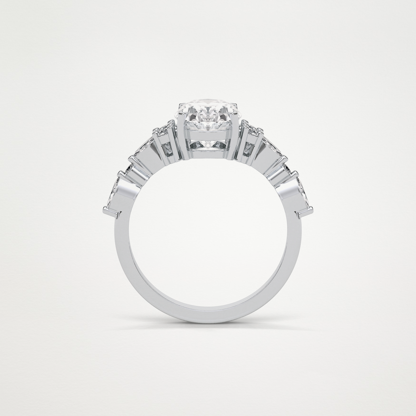 Oval Cluster & Pave Moissanite Engagement Ring – 2.1 CT Lab-Created Brilliance in 10K/14K/18K Gold