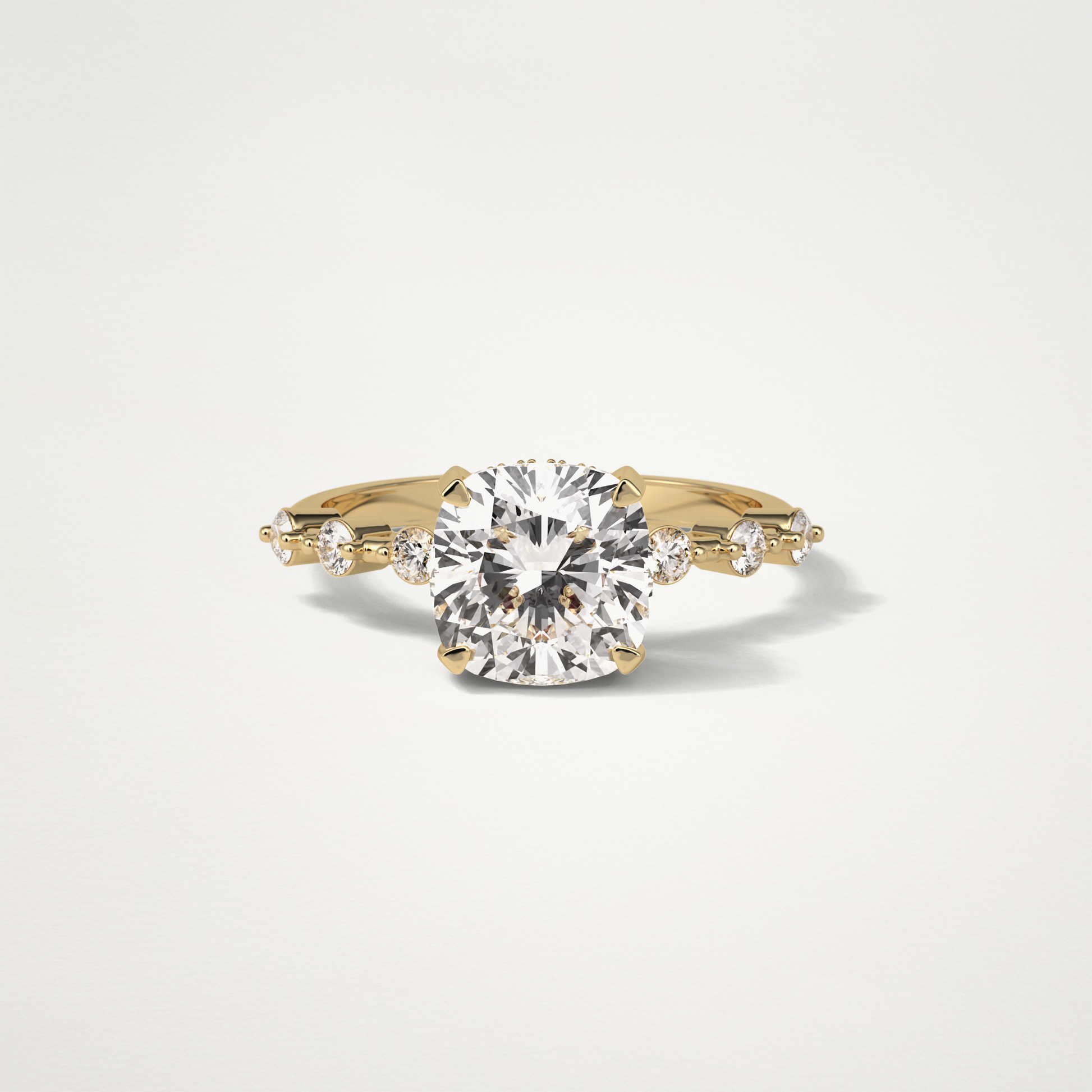 Cushion Dainty & Hidden Halo Moissanite Engagement Ring – 2.15 CT Lab-Created Brilliance in 10K/14K/18K Gold