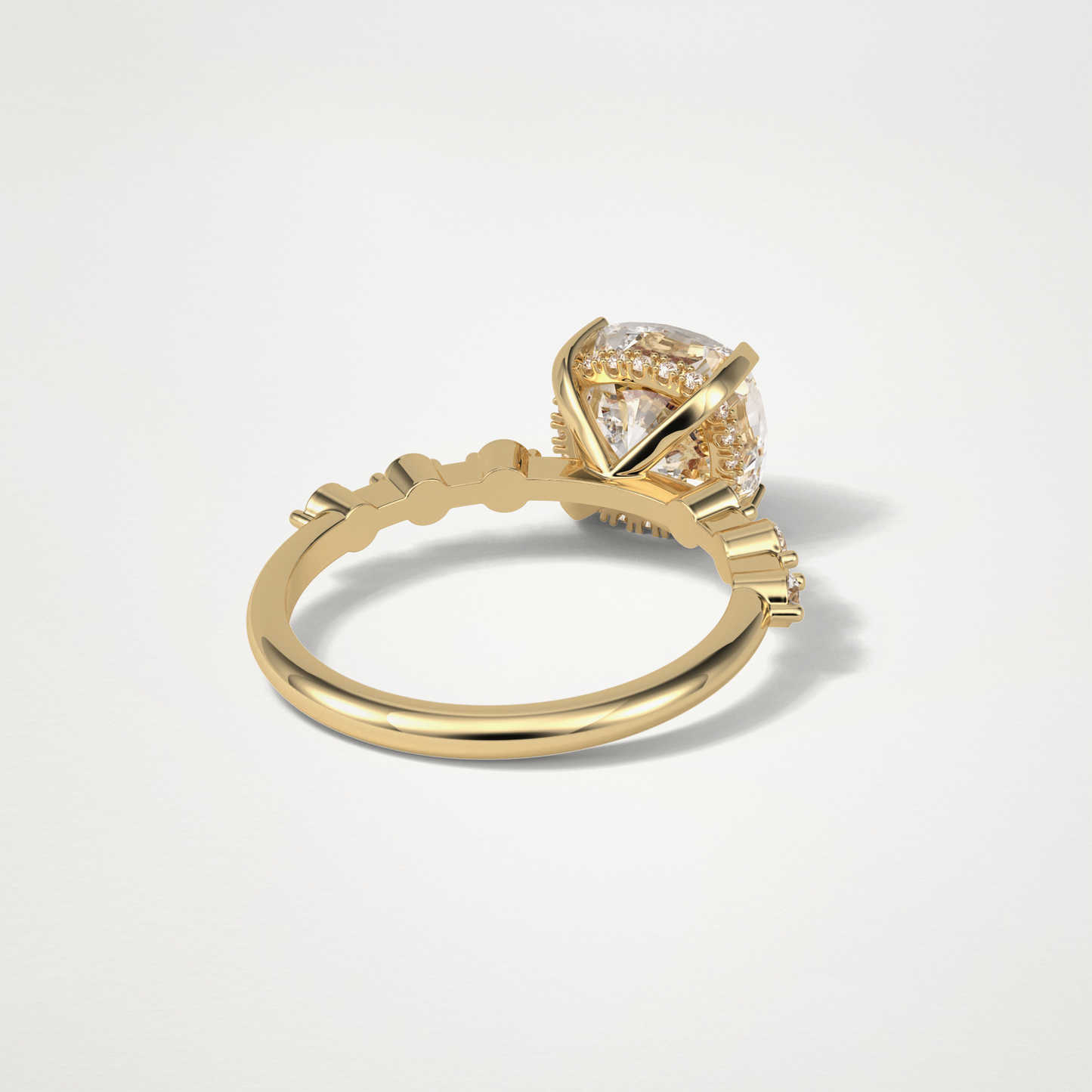 Cushion Dainty & Hidden Halo Moissanite Engagement Ring – 2.15 CT Lab-Created Brilliance in 10K/14K/18K Gold