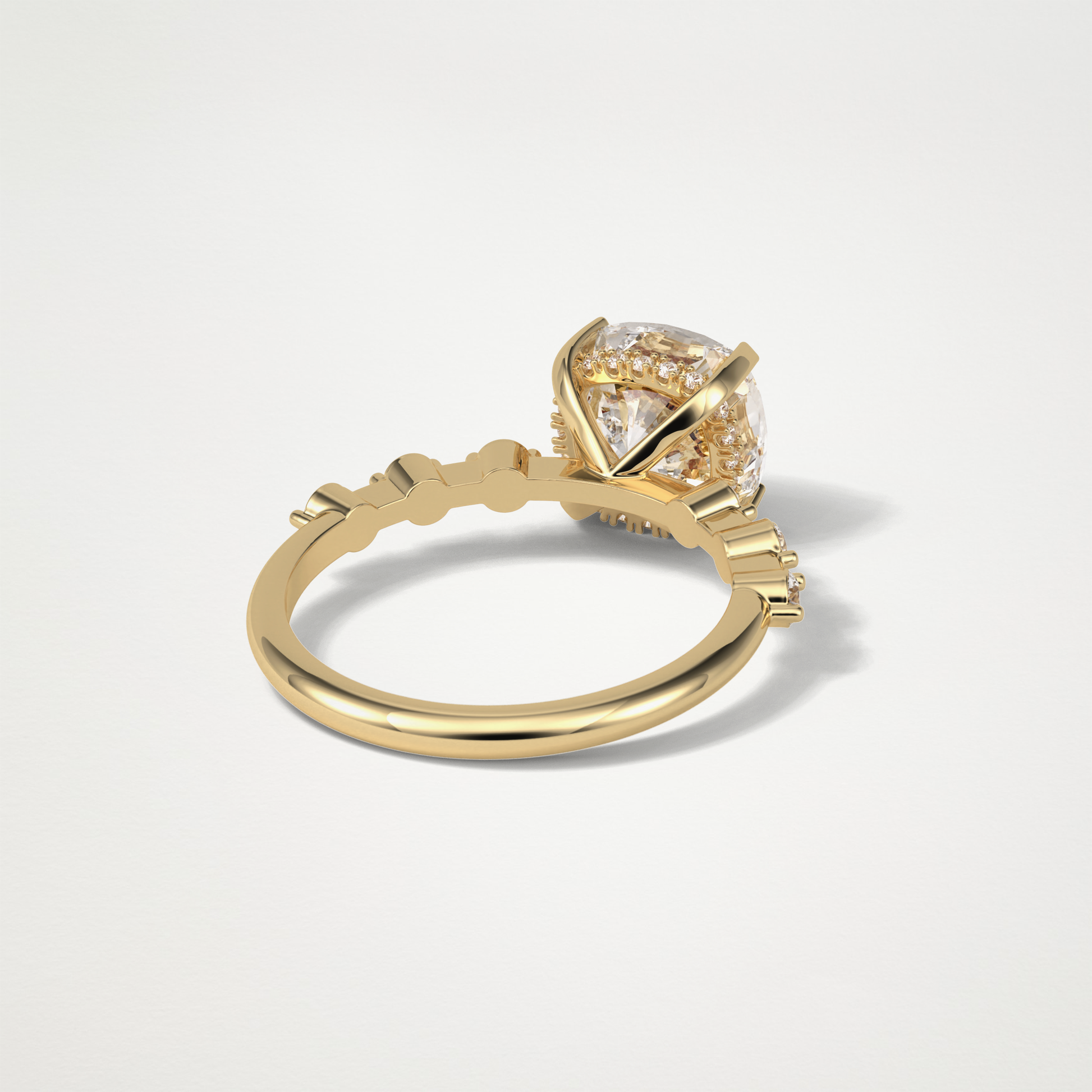 Cushion Dainty & Hidden Halo Moissanite Engagement Ring – 2.15 CT Lab-Created Brilliance in 10K/14K/18K Gold