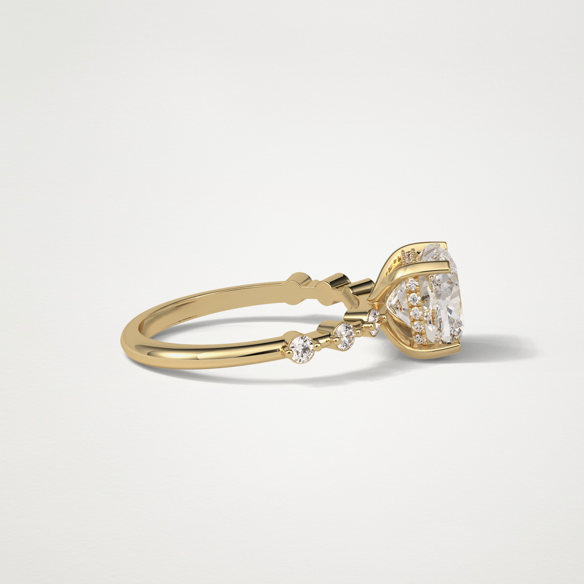 Cushion Dainty & Hidden Halo Moissanite Engagement Ring – 2.15 CT Lab-Created Brilliance in 10K/14K/18K Gold