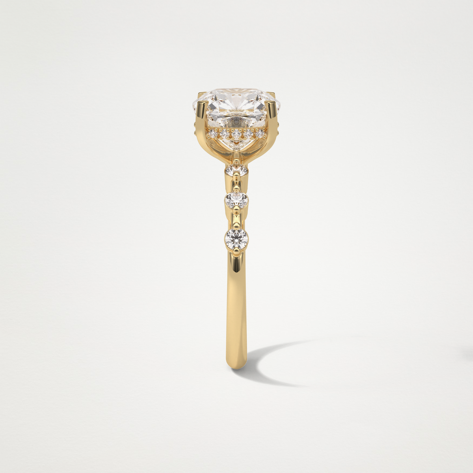 Cushion Dainty & Hidden Halo Moissanite Engagement Ring – 2.15 CT Lab-Created Brilliance in 10K/14K/18K Gold