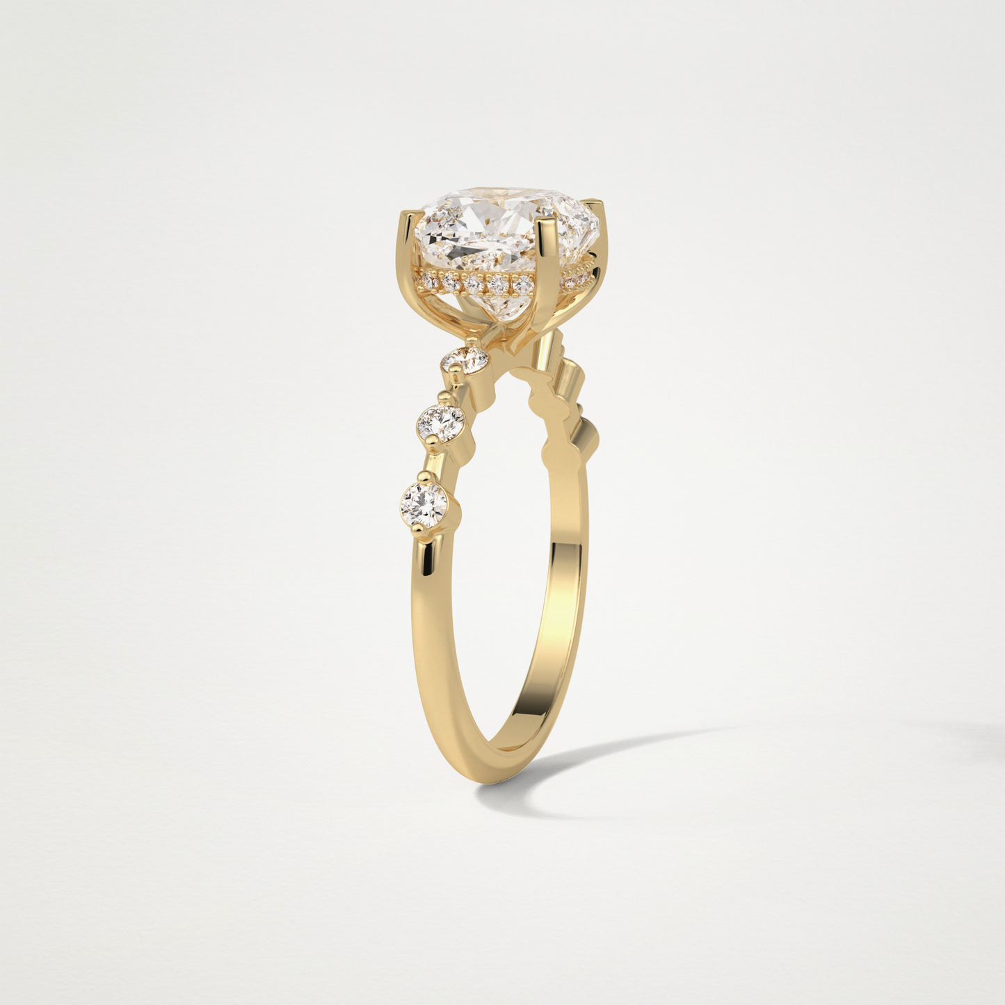 Cushion Dainty & Hidden Halo Moissanite Engagement Ring – 2.15 CT Lab-Created Brilliance in 10K/14K/18K Gold