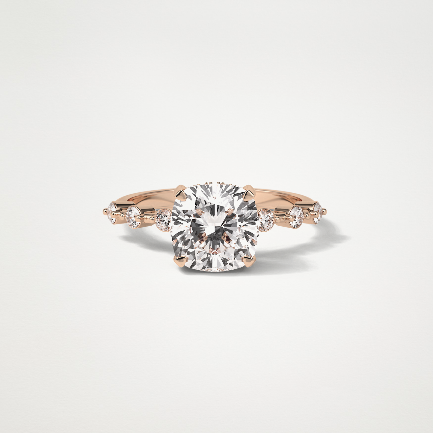 Cushion Dainty & Hidden Halo Moissanite Engagement Ring – 2.15 CT Lab-Created Brilliance in 10K/14K/18K Gold