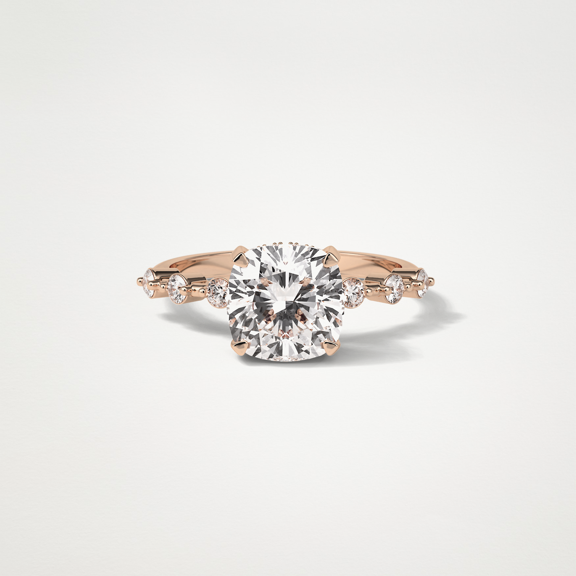 Cushion Dainty & Hidden Halo Moissanite Engagement Ring – 2.15 CT Lab-Created Brilliance in 10K/14K/18K Gold