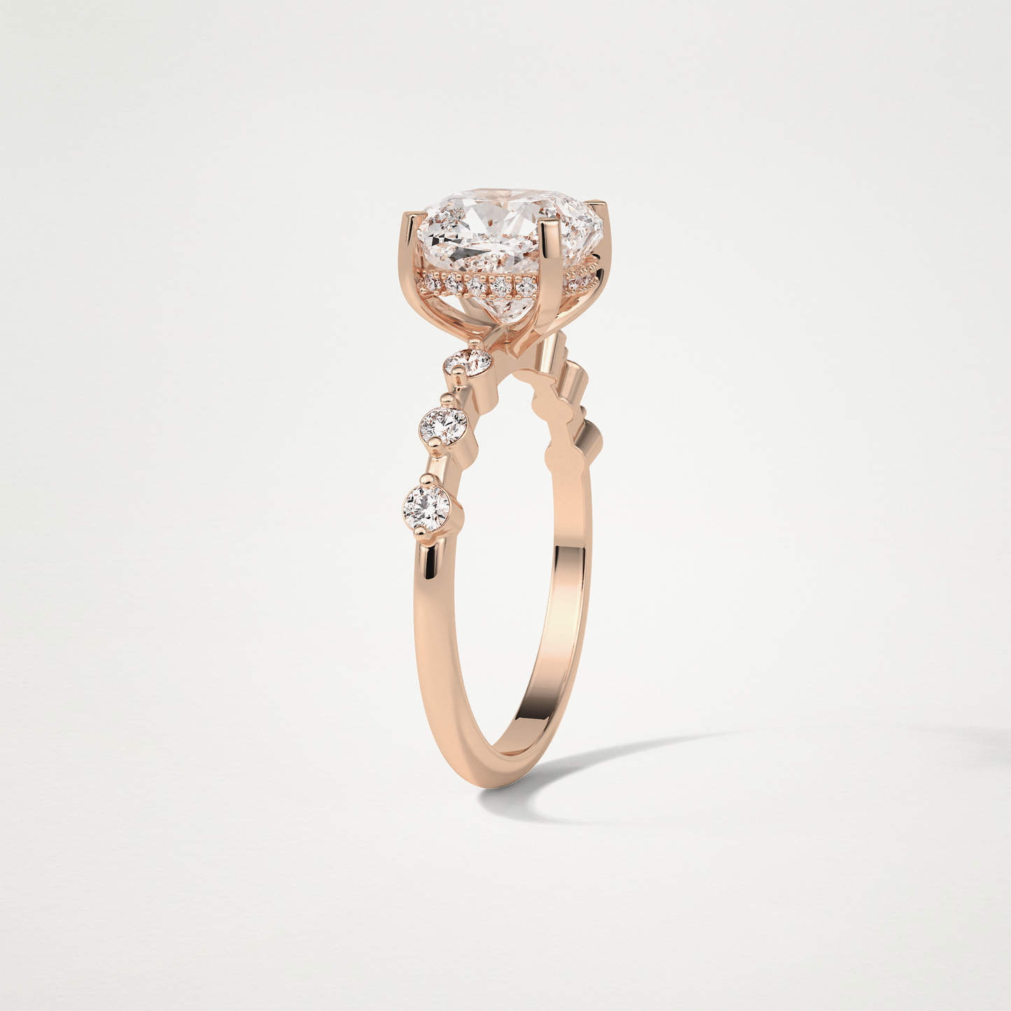 Cushion Dainty & Hidden Halo Moissanite Engagement Ring – 2.15 CT Lab-Created Brilliance in 10K/14K/18K Gold