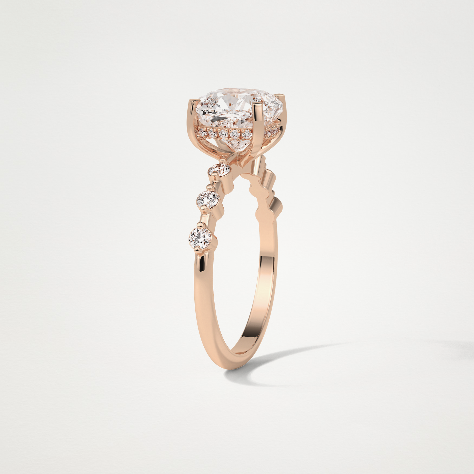Cushion Dainty & Hidden Halo Moissanite Engagement Ring – 2.15 CT Lab-Created Brilliance in 10K/14K/18K Gold