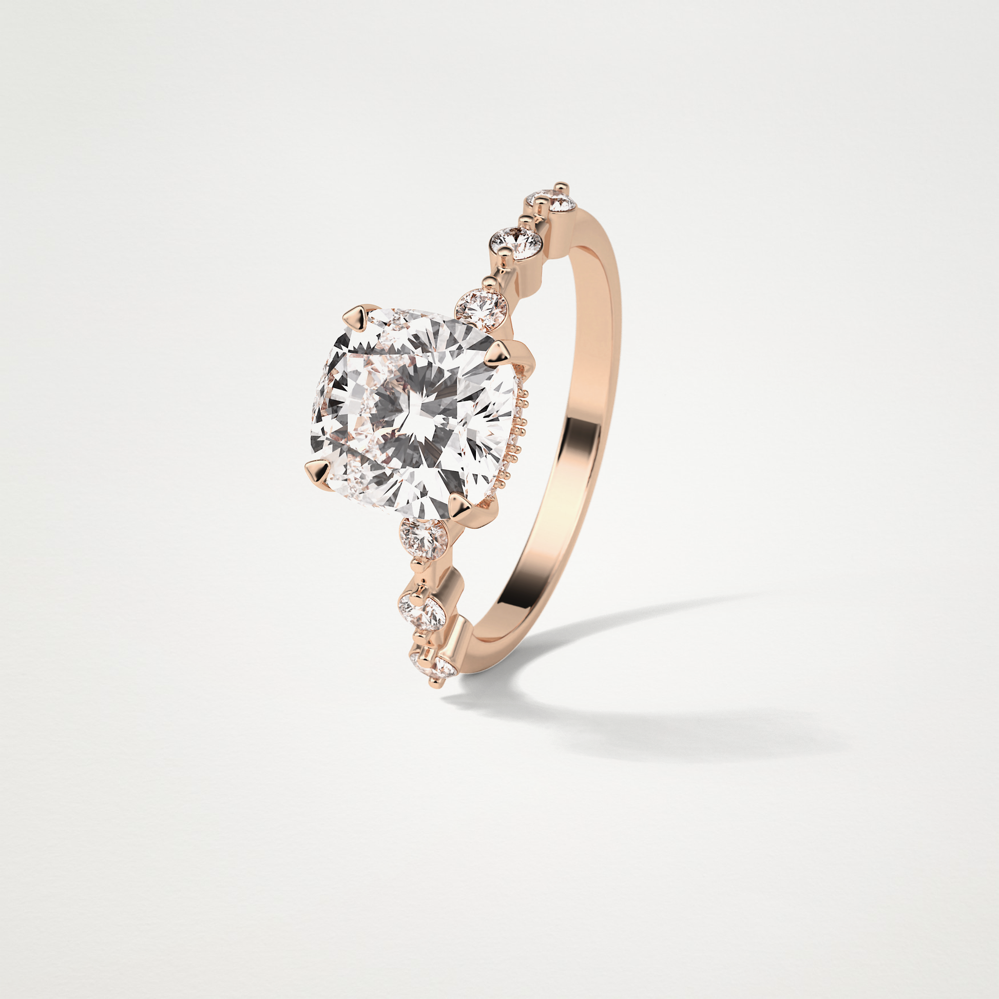 Cushion Dainty & Hidden Halo Moissanite Engagement Ring – 2.15 CT Lab-Created Brilliance in 10K/14K/18K Gold