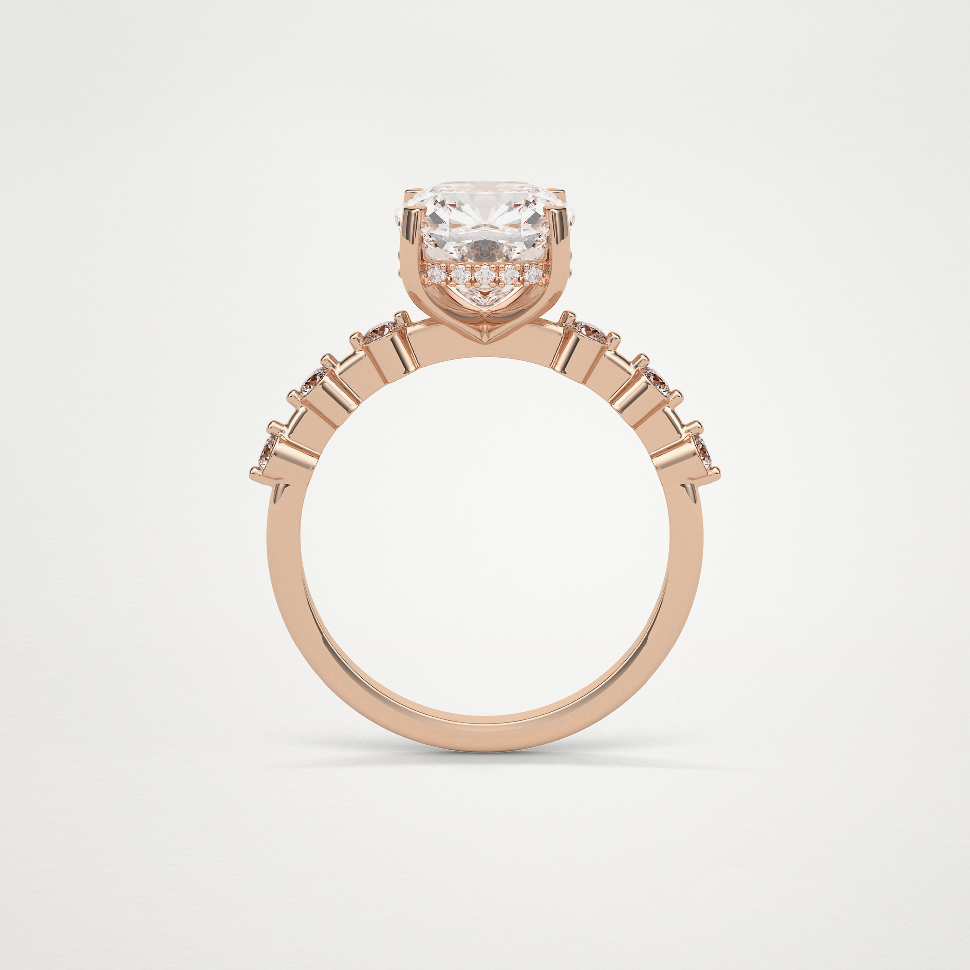 Cushion Dainty & Hidden Halo Moissanite Engagement Ring – 2.15 CT Lab-Created Brilliance in 10K/14K/18K Gold