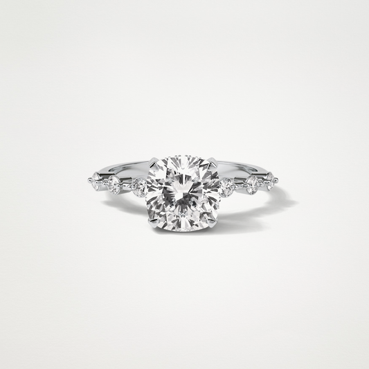 Cushion Dainty & Hidden Halo Moissanite Engagement Ring – 2.15 CT Lab-Created Brilliance in 10K/14K/18K Gold