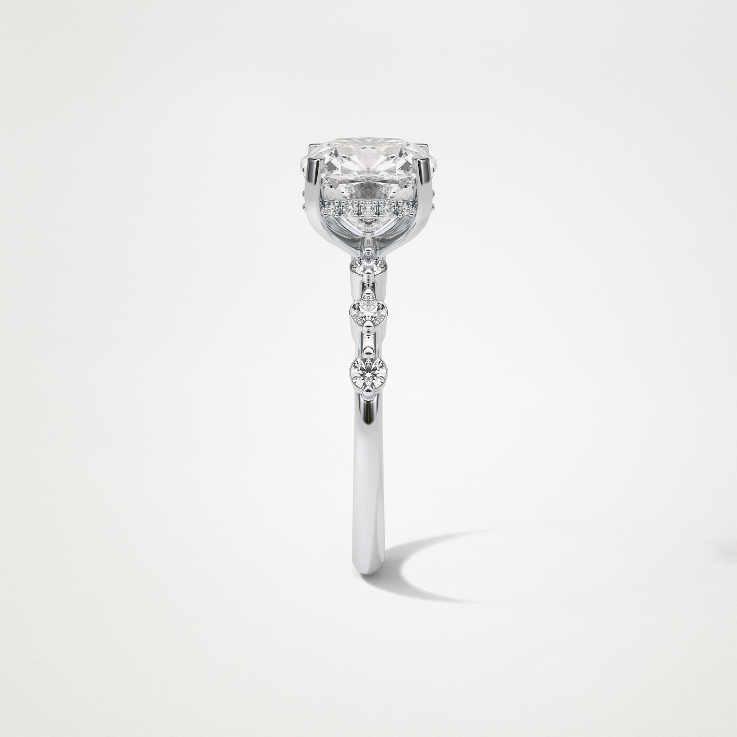 Cushion Dainty & Hidden Halo Moissanite Engagement Ring – 2.15 CT Lab-Created Brilliance in 10K/14K/18K Gold