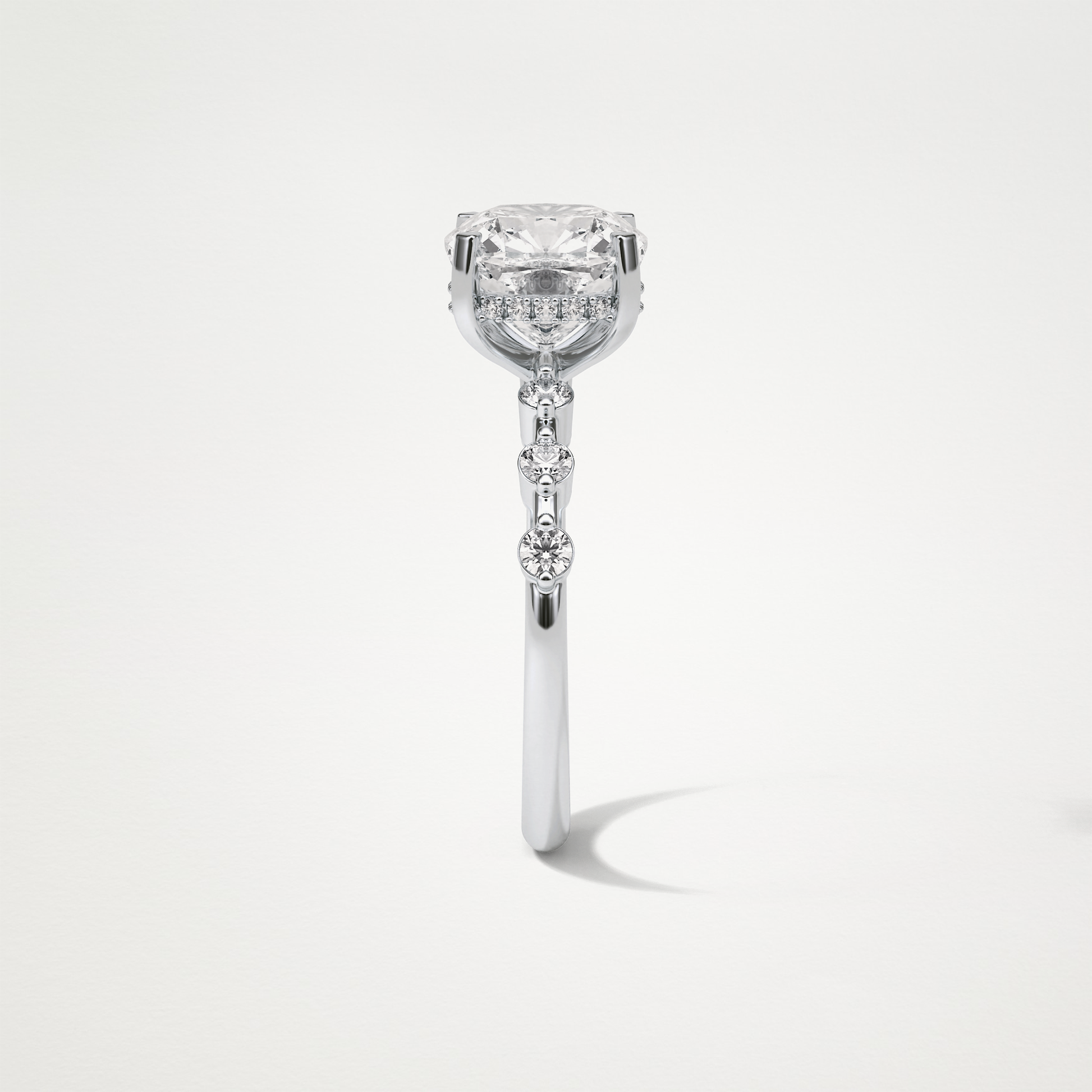 Cushion Dainty & Hidden Halo Moissanite Engagement Ring – 2.15 CT Lab-Created Brilliance in 10K/14K/18K Gold