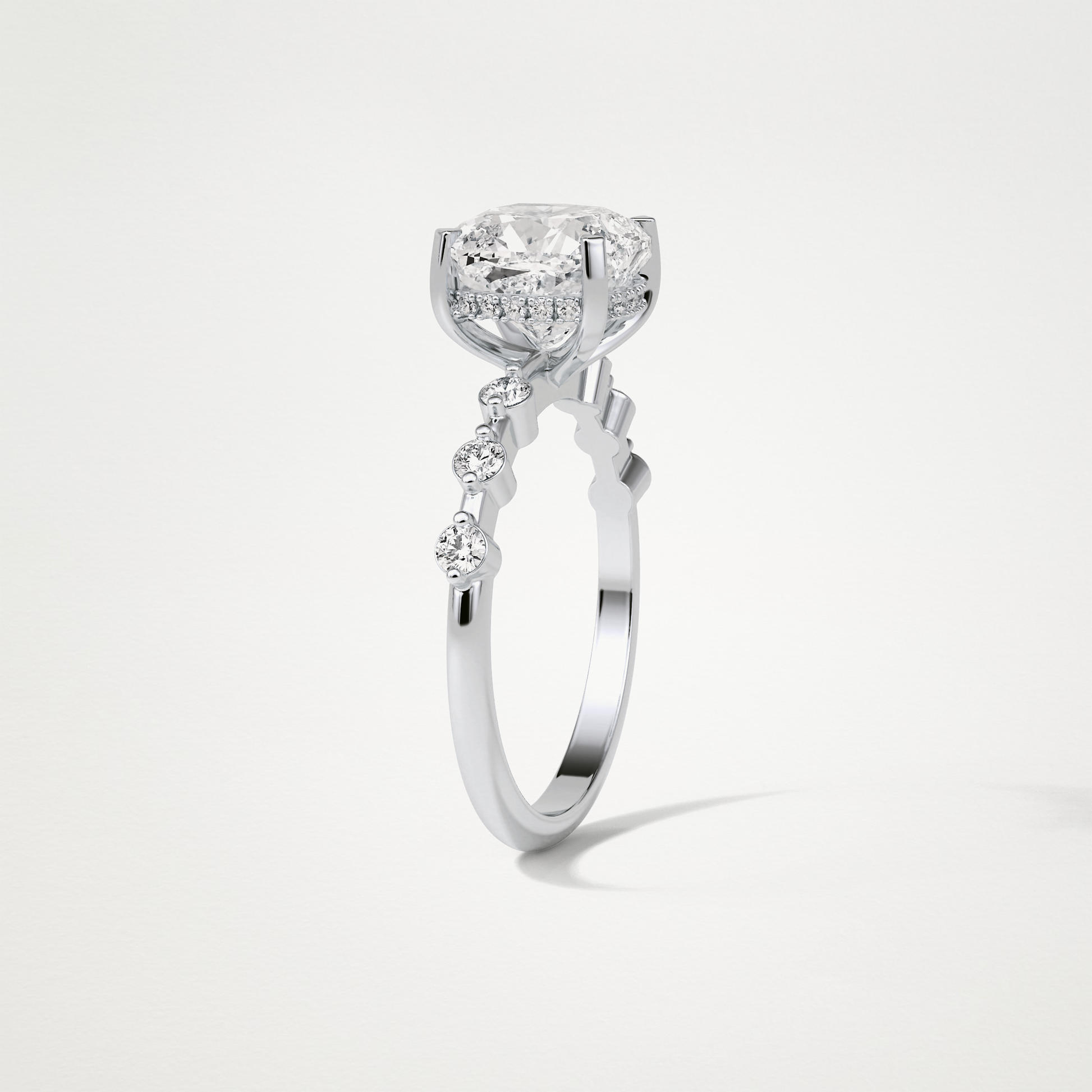 Cushion Dainty & Hidden Halo Moissanite Engagement Ring – 2.15 CT Lab-Created Brilliance in 10K/14K/18K Gold