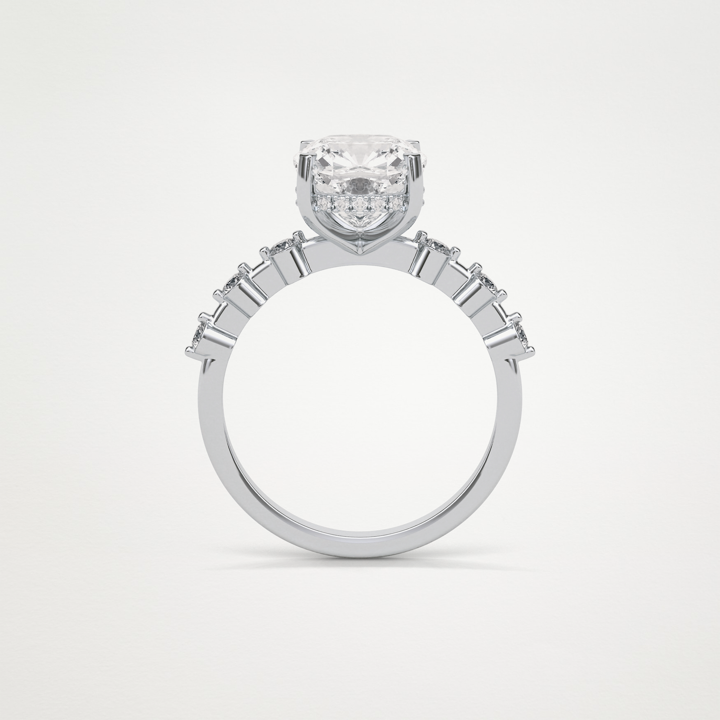 Cushion Dainty & Hidden Halo Moissanite Engagement Ring – 2.15 CT Lab-Created Brilliance in 10K/14K/18K Gold