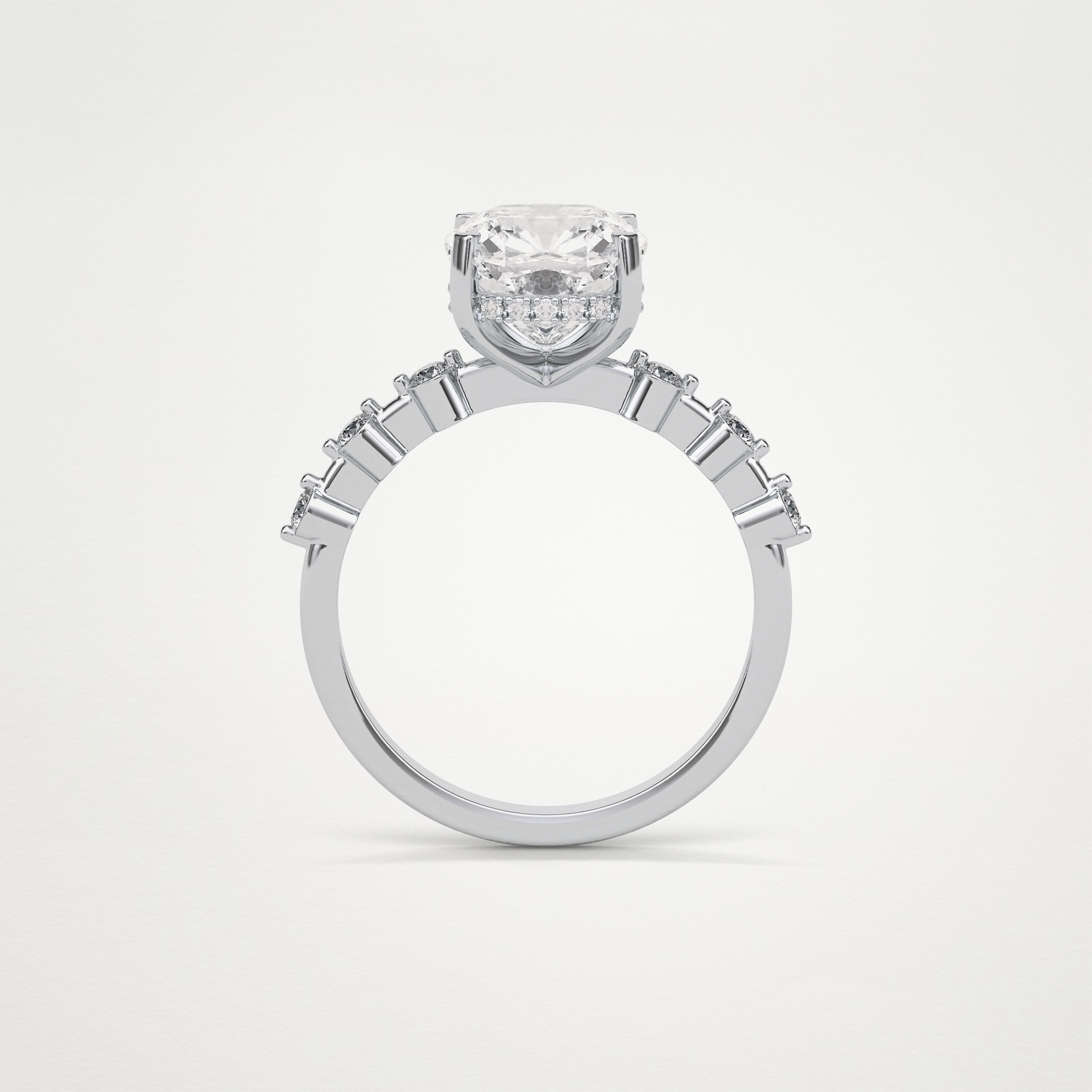 Cushion Dainty & Hidden Halo Moissanite Engagement Ring – 2.15 CT Lab-Created Brilliance in 10K/14K/18K Gold