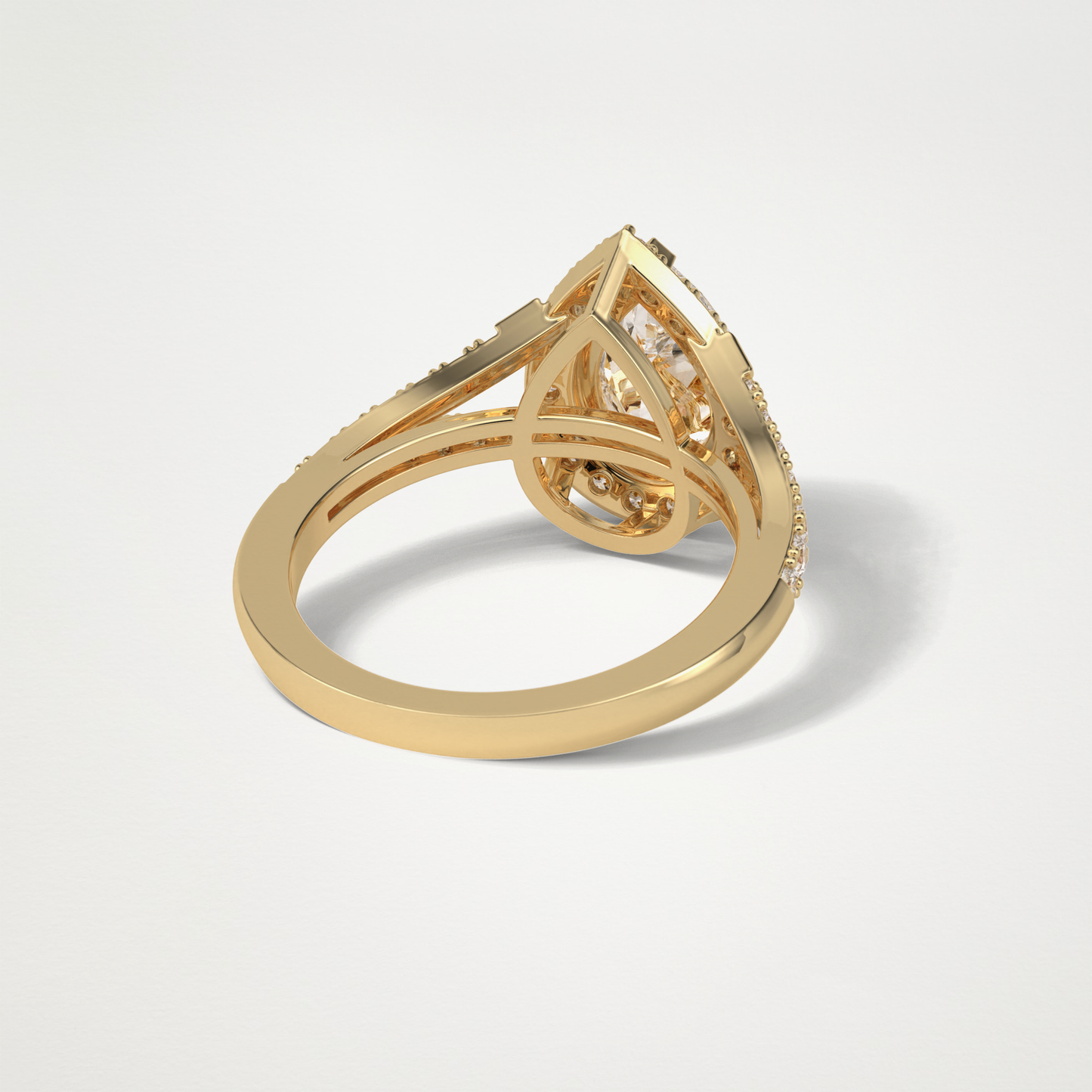 Pear Halo & Split Shank Moissanite Engagement Ring – 3.1 CT Lab-Created Brilliance in 10K/14K/18K Gold
