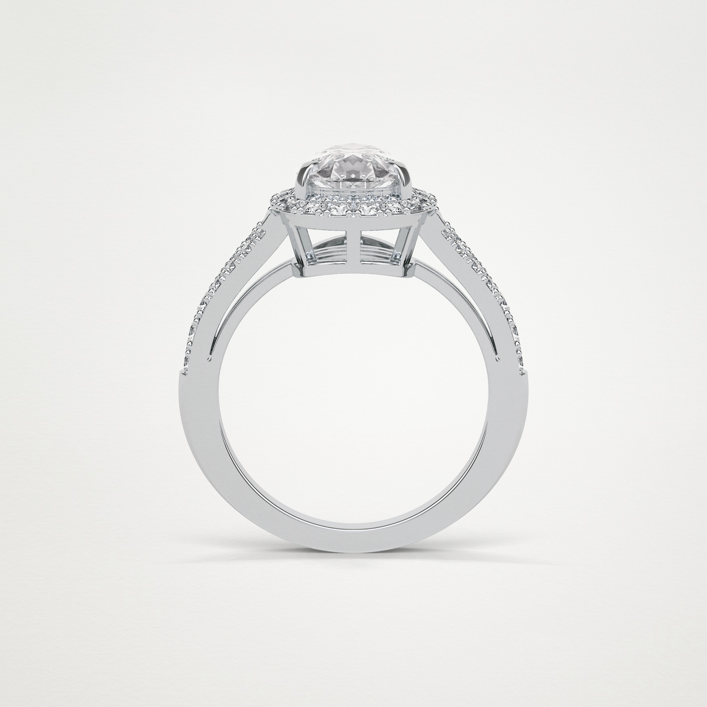 Pear Halo & Split Shank Moissanite Engagement Ring – 3.1 CT Lab-Created Brilliance in 10K/14K/18K Gold