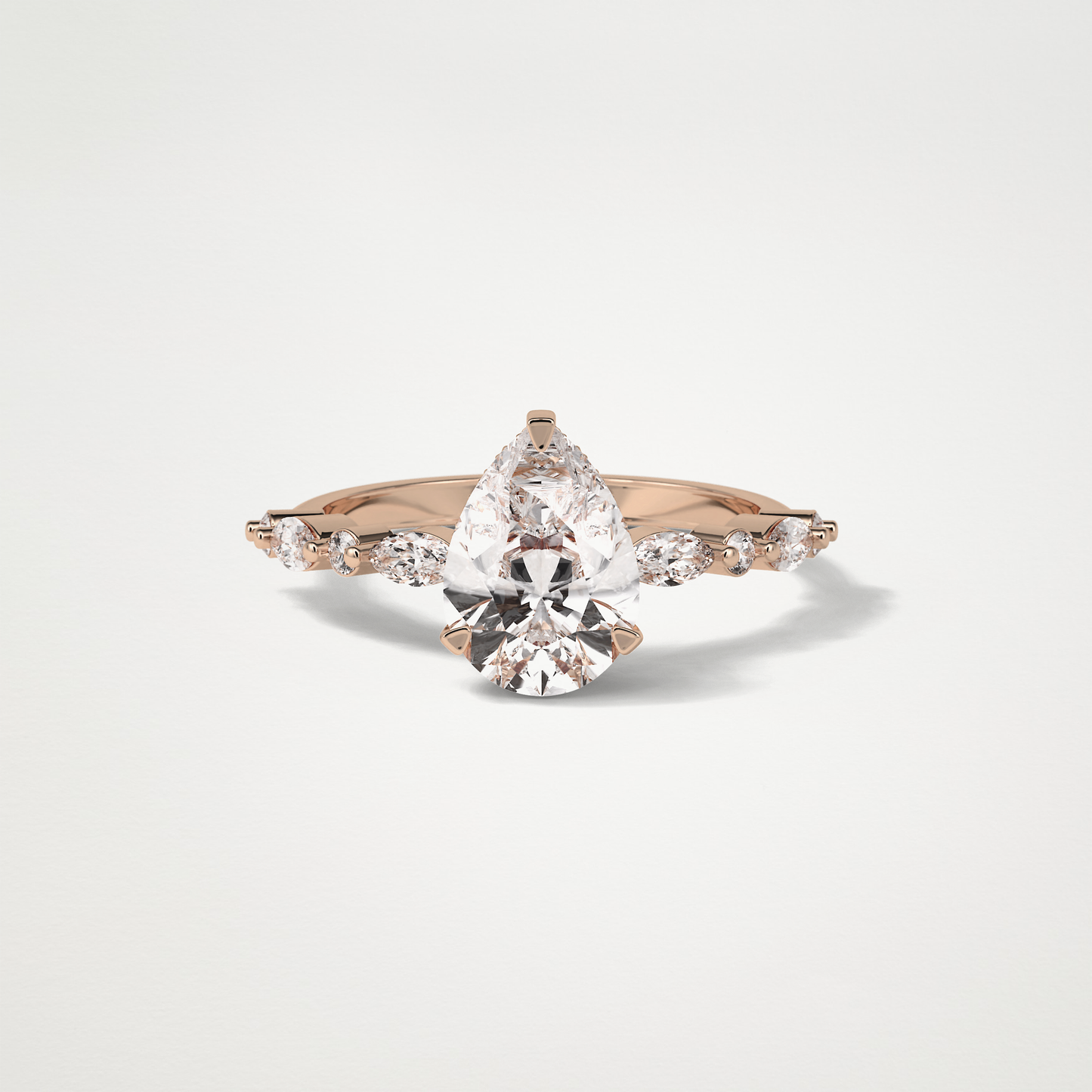Pear Hidden Halo & Pave Moissanite Engagement Ring – 1.93 CT Lab-Created Brilliance in 10K/14K/18K Gold