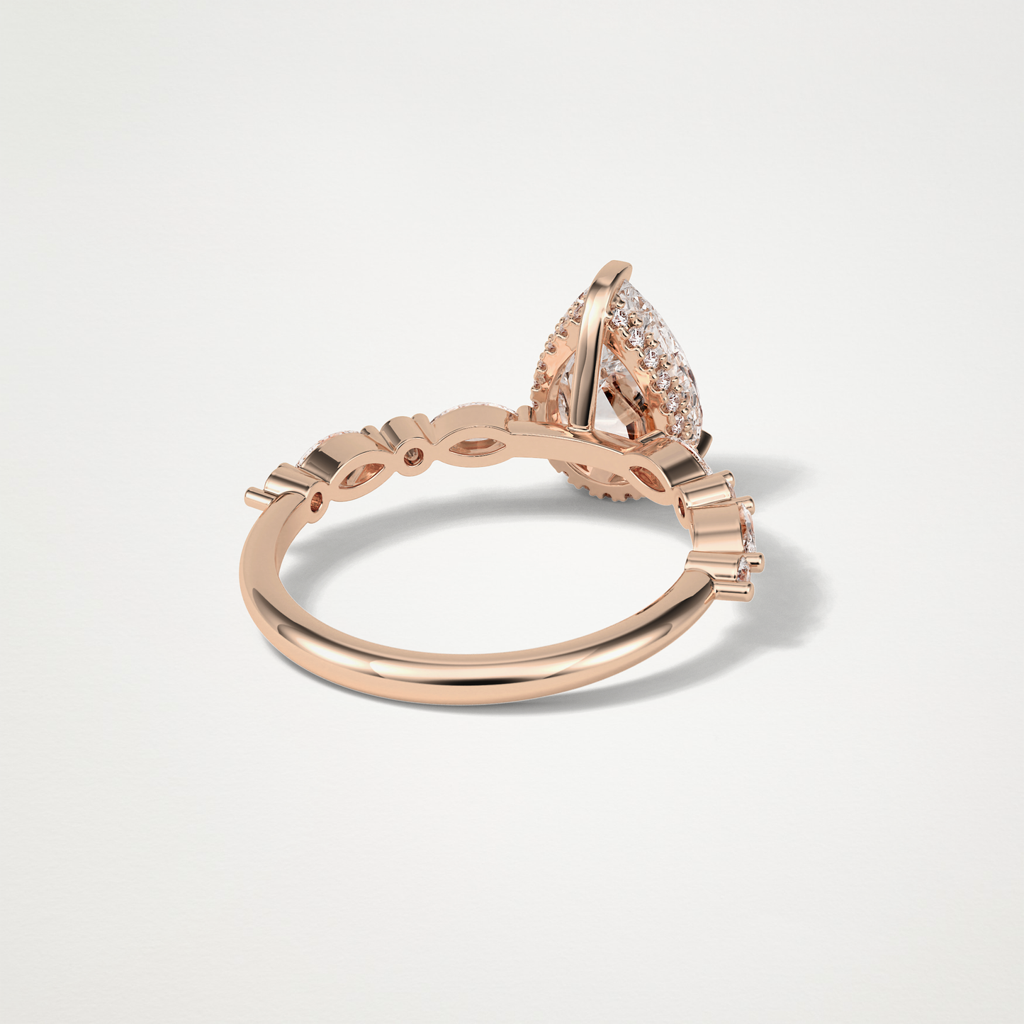 Pear Hidden Halo & Pave Moissanite Engagement Ring – 1.93 CT Lab-Created Brilliance in 10K/14K/18K Gold