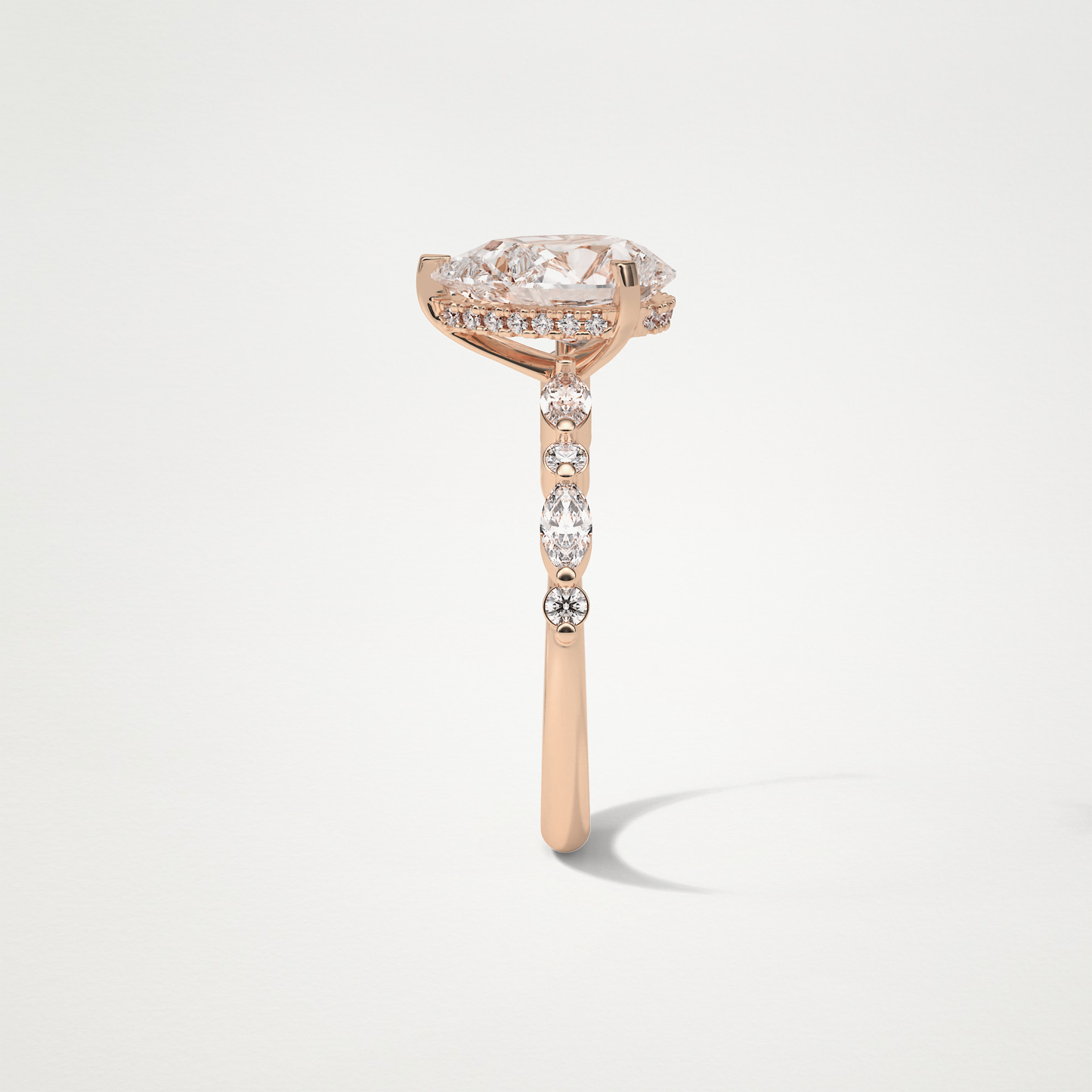 Pear Hidden Halo & Pave Moissanite Engagement Ring – 1.93 CT Lab-Created Brilliance in 10K/14K/18K Gold