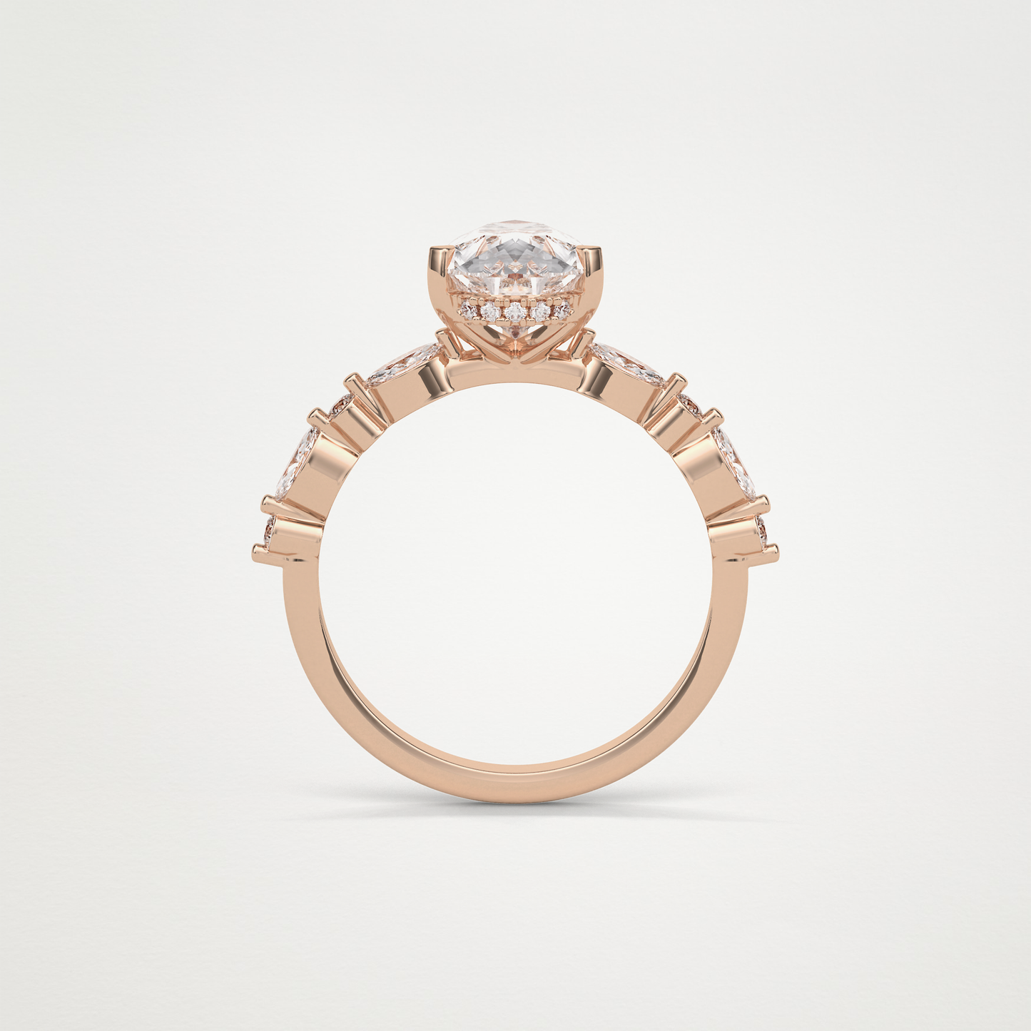Pear Hidden Halo & Pave Moissanite Engagement Ring – 1.93 CT Lab-Created Brilliance in 10K/14K/18K Gold