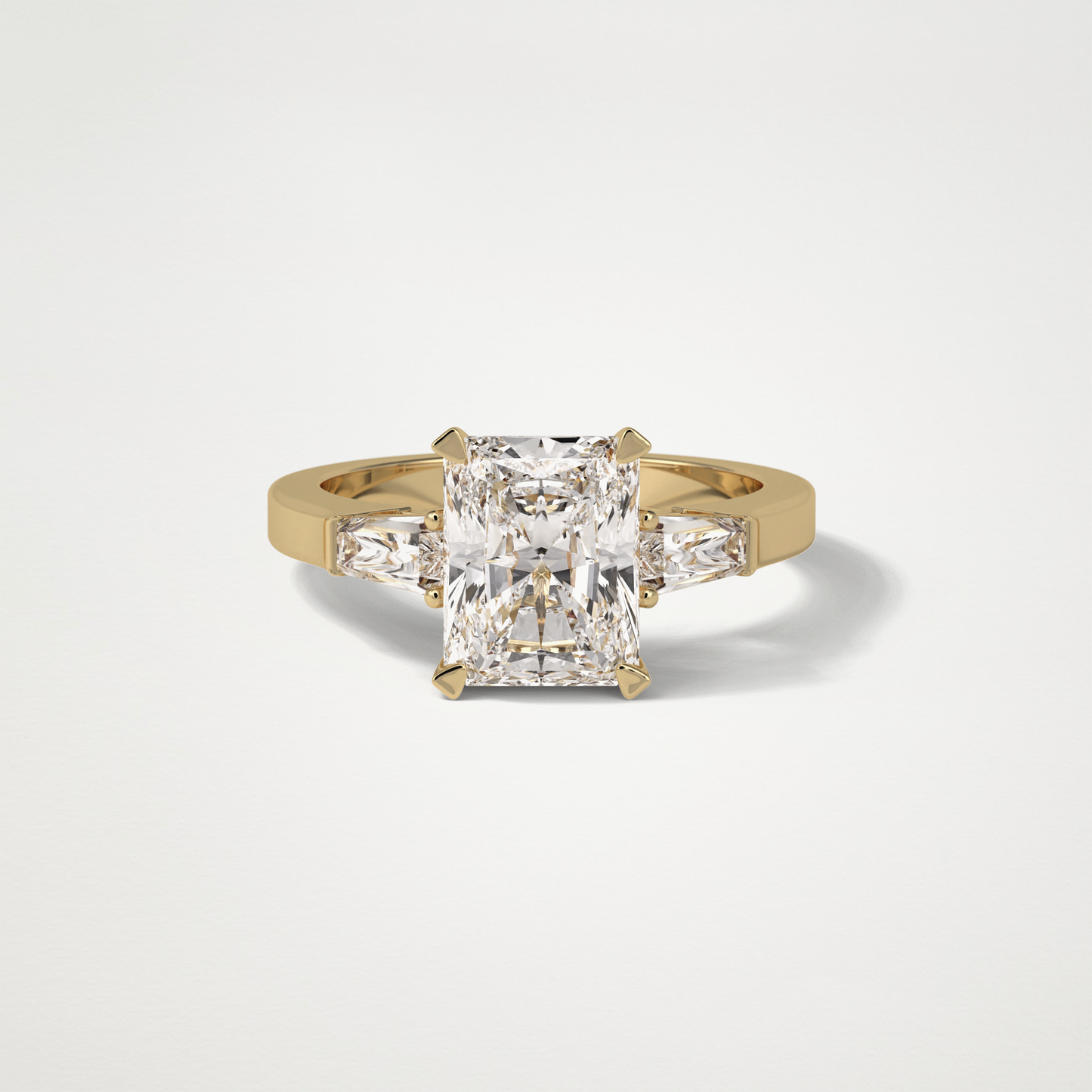 Radiant Three Stones Moissanite Engagement Ring – 2.3 CT Lab-Created Brilliance in 10K/14K/18K Gold 8
