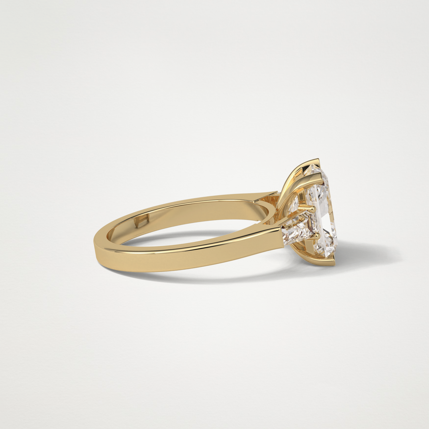 Radiant Three Stones Moissanite Engagement Ring – 2.3 CT Lab-Created Brilliance in 10K/14K/18K Gold 10