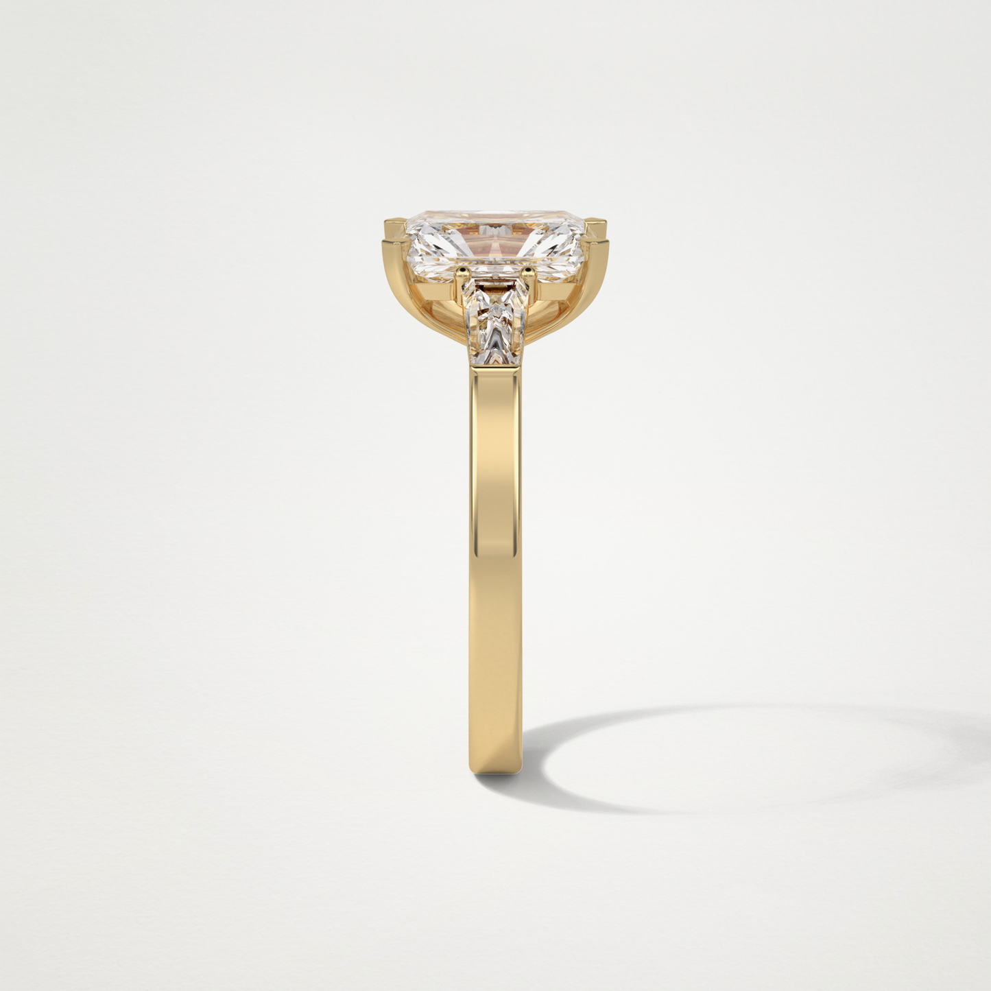Radiant Three Stones Moissanite Engagement Ring – 2.3 CT Lab-Created Brilliance in 10K/14K/18K Gold 11