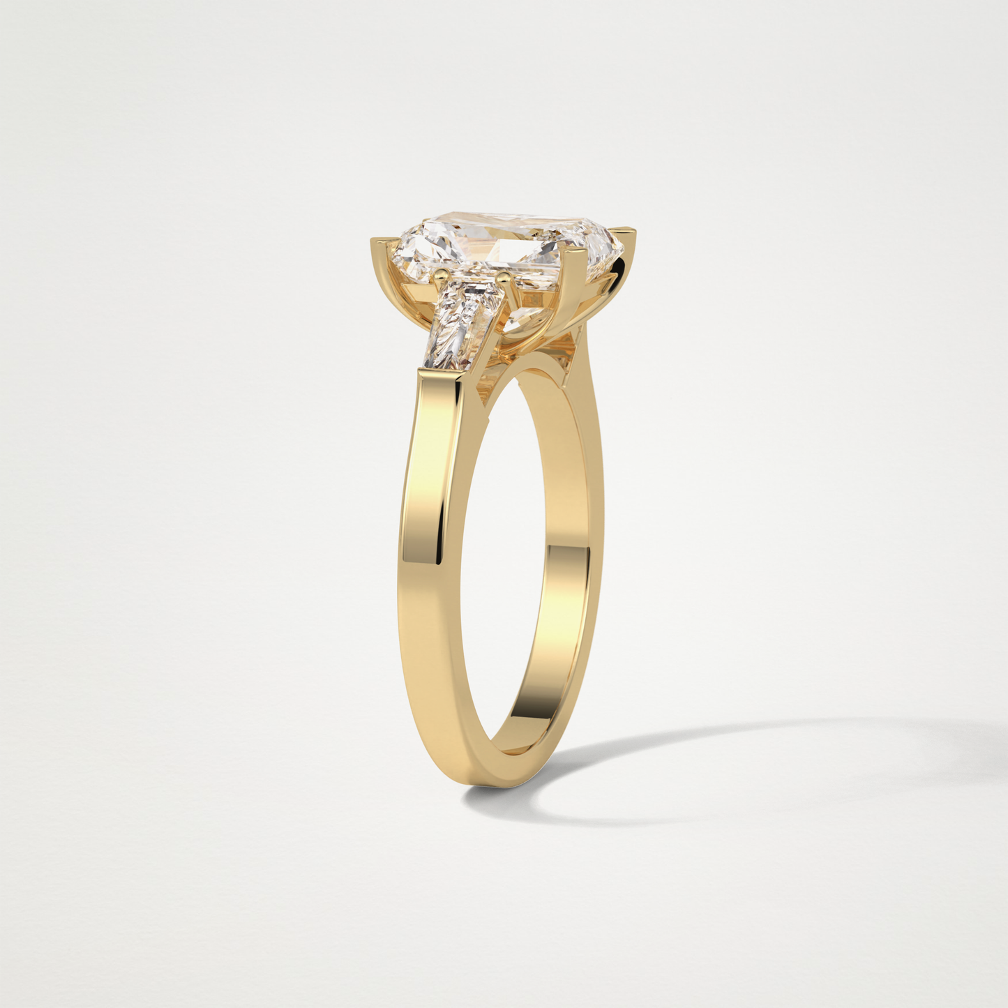 Radiant Three Stones Moissanite Engagement Ring – 2.3 CT Lab-Created Brilliance in 10K/14K/18K Gold 12