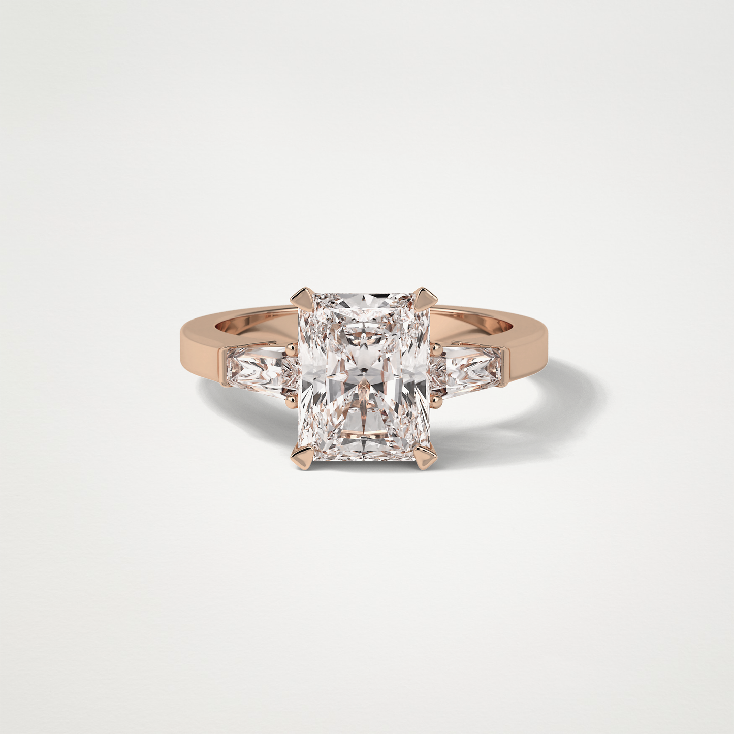 Radiant Three Stones Moissanite Engagement Ring – 2.3 CT Lab-Created Brilliance in 10K/14K/18K Gold 15