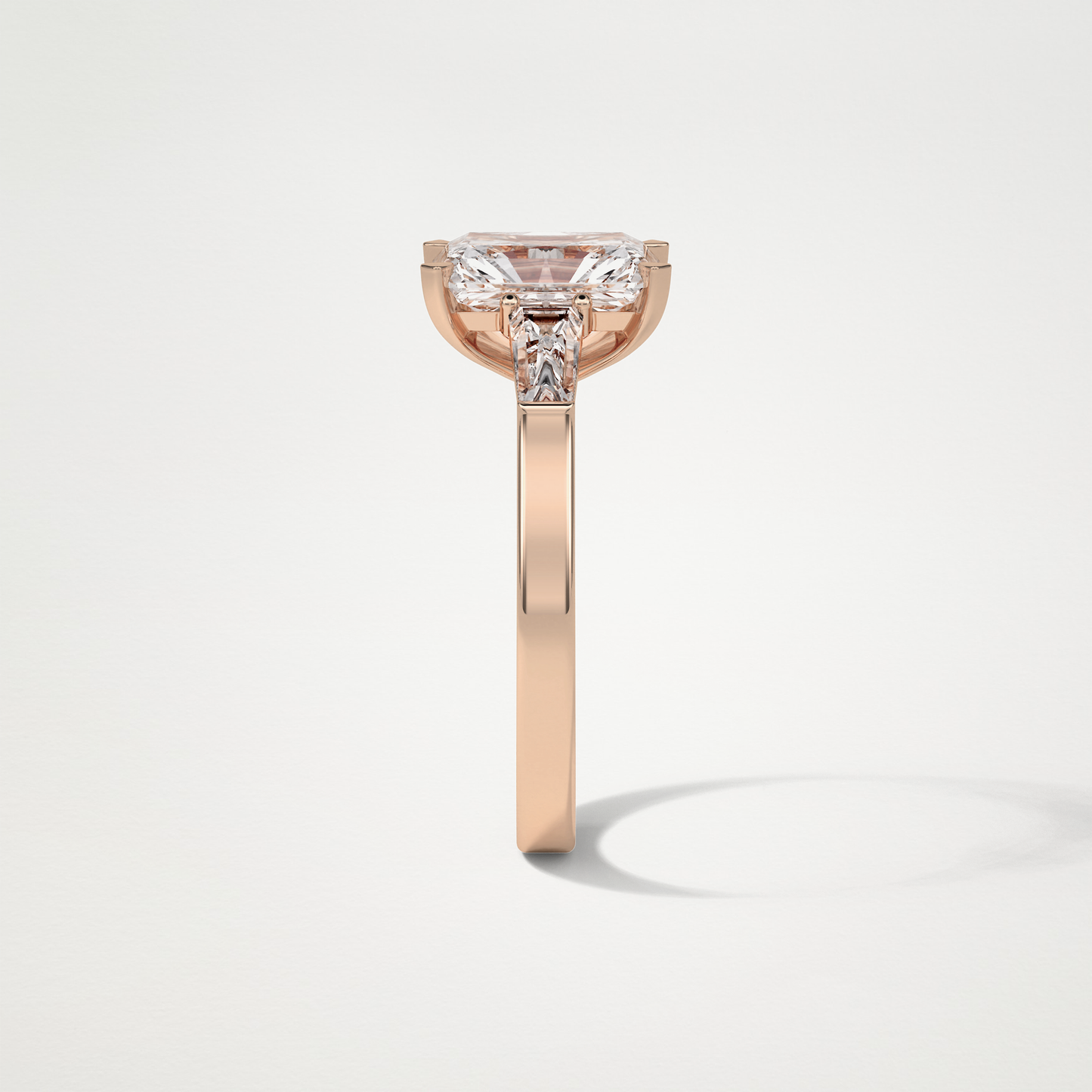 Radiant Three Stones Moissanite Engagement Ring – 2.3 CT Lab-Created Brilliance in 10K/14K/18K Gold 18