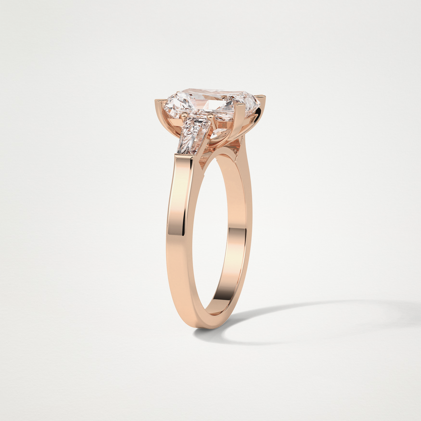 Radiant Three Stones Moissanite Engagement Ring – 2.3 CT Lab-Created Brilliance in 10K/14K/18K Gold 19