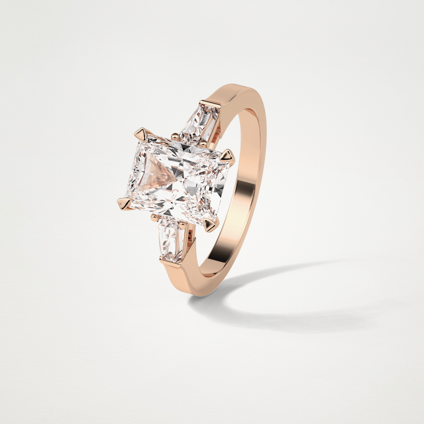 Radiant Three Stones Moissanite Engagement Ring – 2.3 CT Lab-Created Brilliance in 10K/14K/18K Gold 20