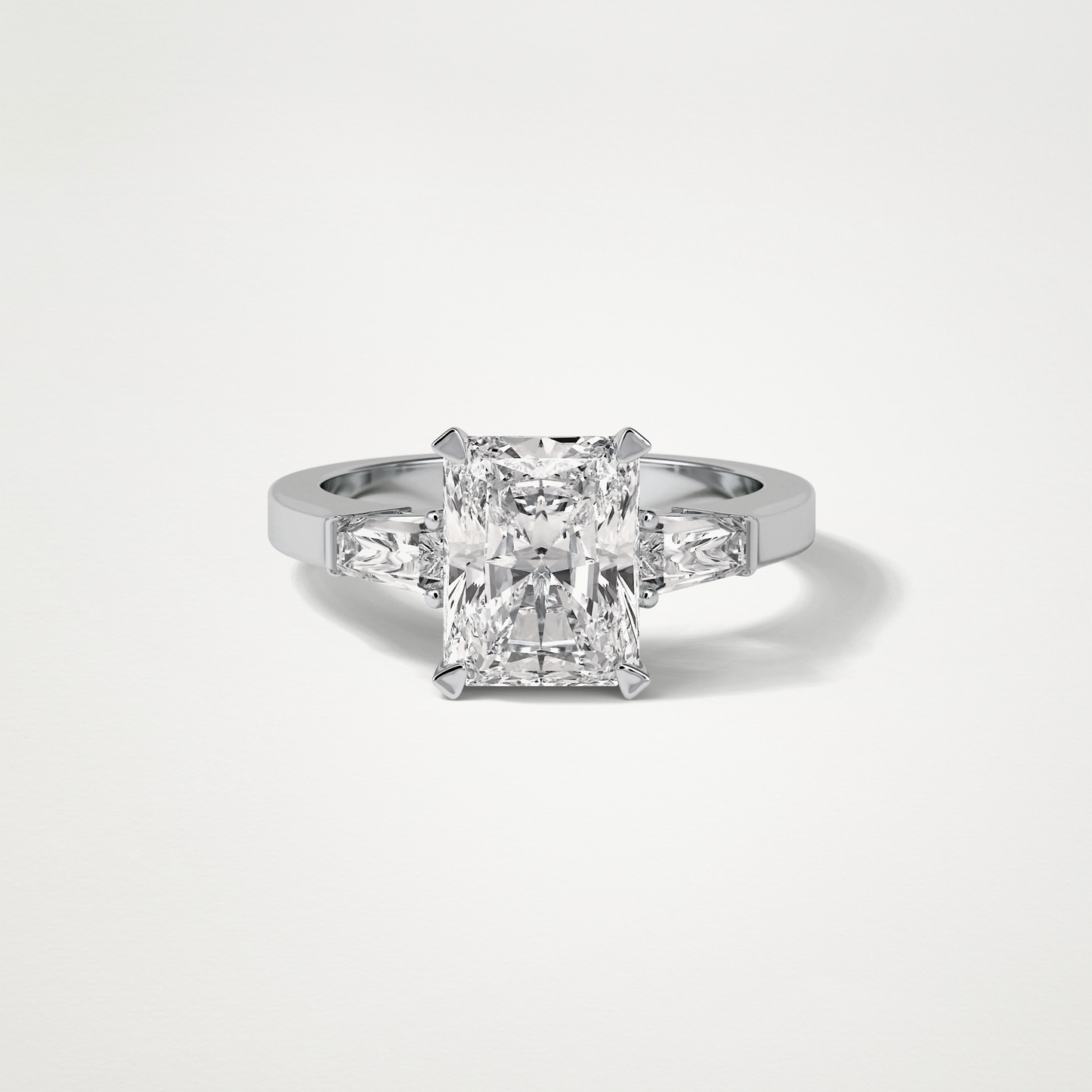 Radiant Three Stones Moissanite Engagement Ring – 2.3 CT Lab-Created Brilliance in 10K/14K/18K Gold 1