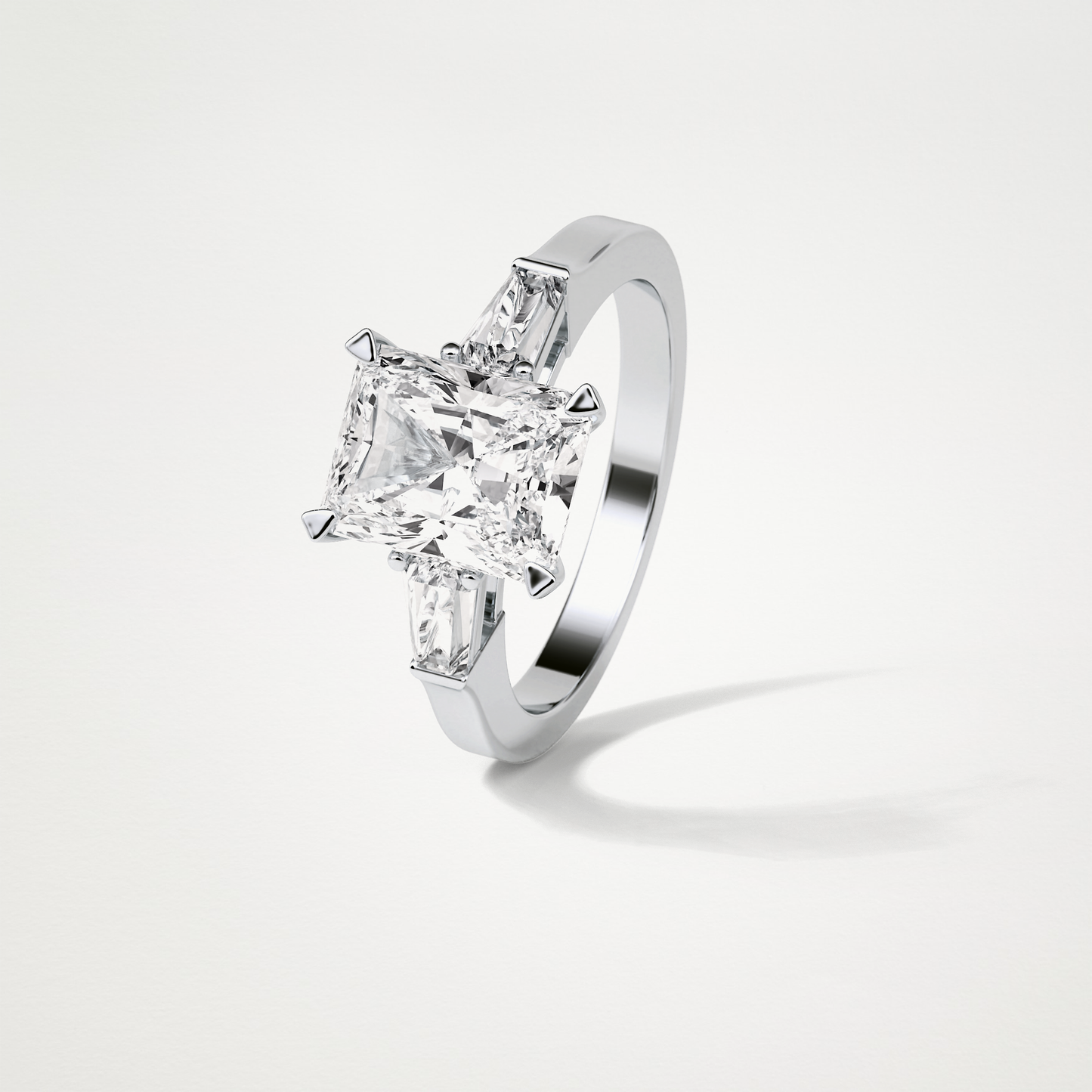 Radiant Three Stones Moissanite Engagement Ring – 2.3 CT Lab-Created Brilliance in 10K/14K/18K Gold 6
